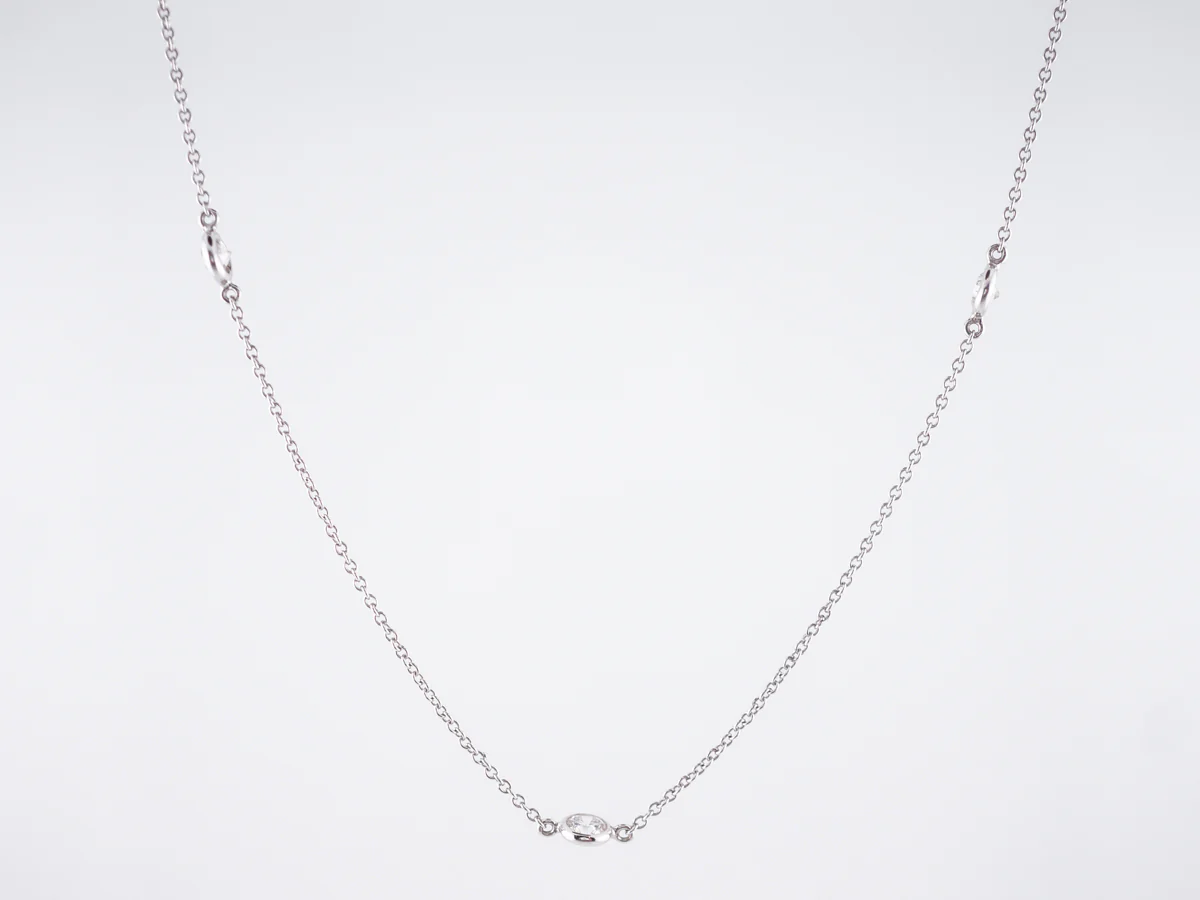Necklace Modern .75 Round Brilliant Cut Diamonds in 14k White Gold