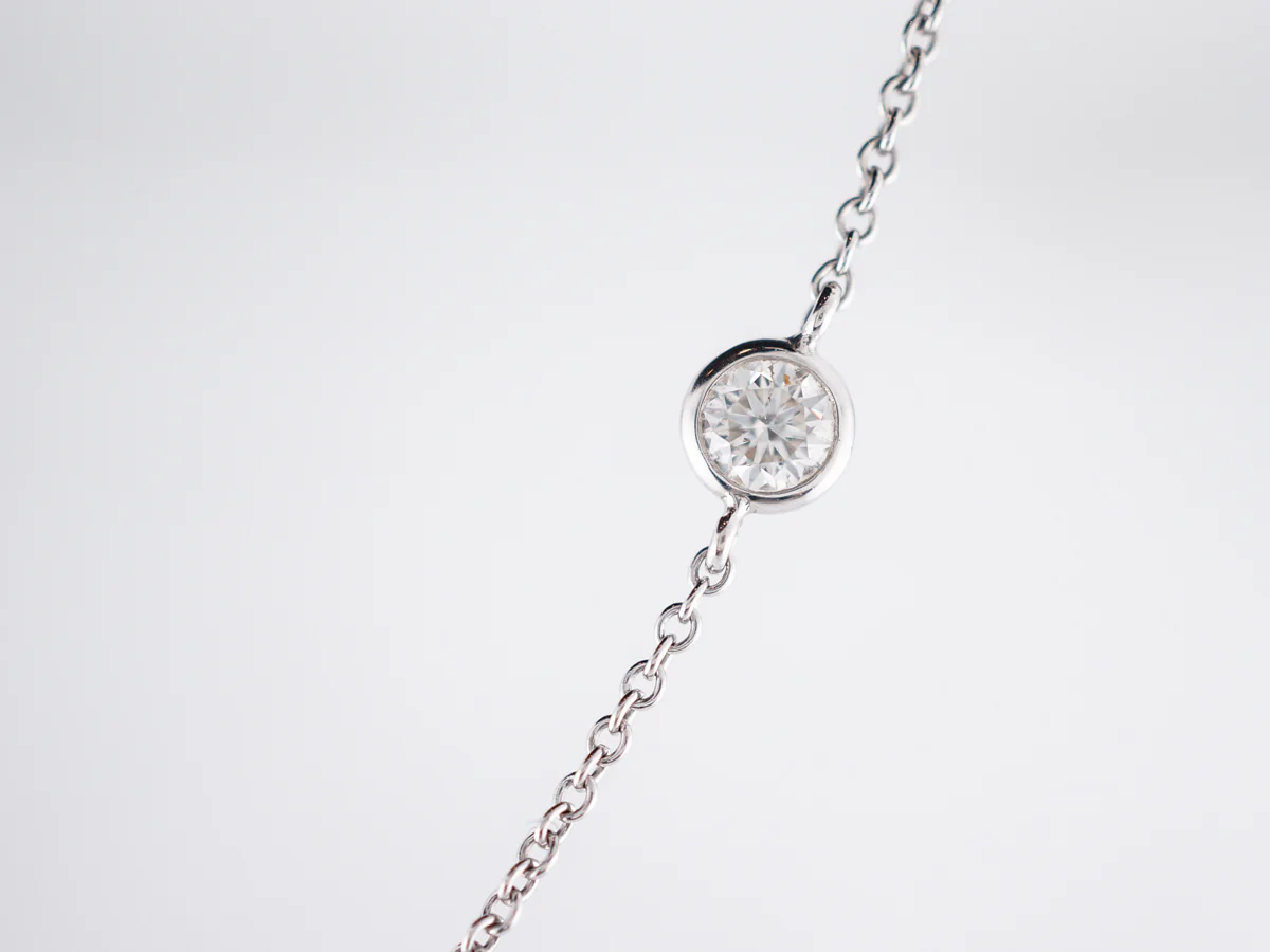 Necklace Modern .75 Round Brilliant Cut Diamonds in 14k White Gold - Image 2