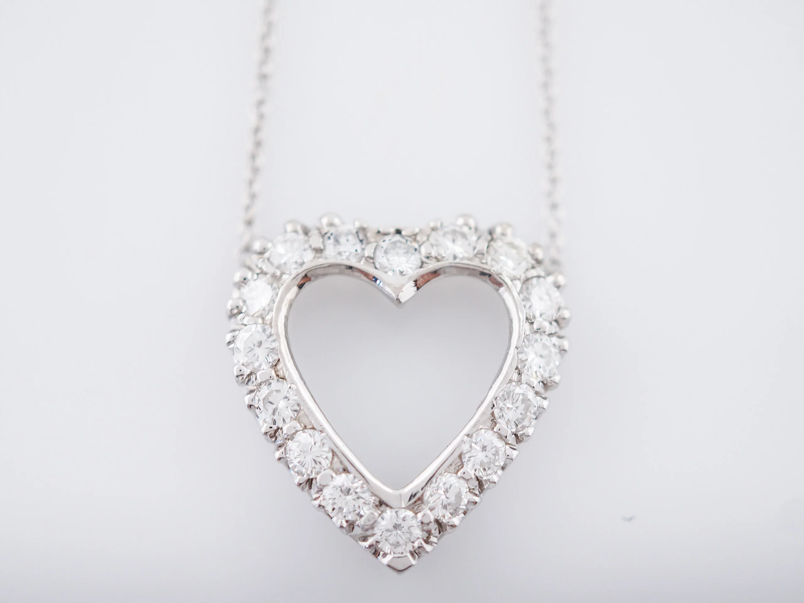 Necklace Modern .80 Round Brilliant Cut Diamond in 14K White Gold - Image 2