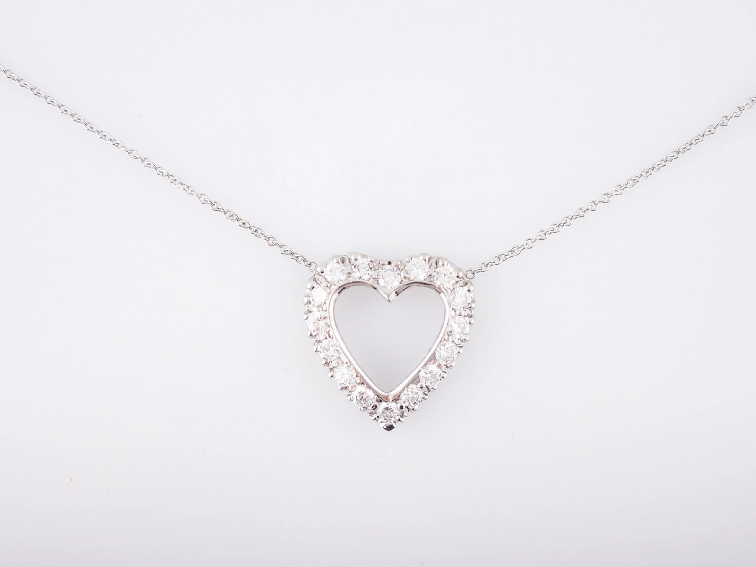 Necklace Modern .80 Round Brilliant Cut Diamond in 14K White Gold - Image 4