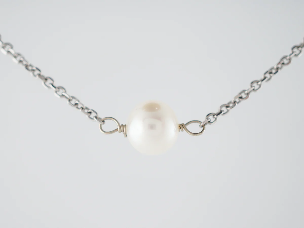 Necklace Modern Pearl in 14k White Gold - Image 2