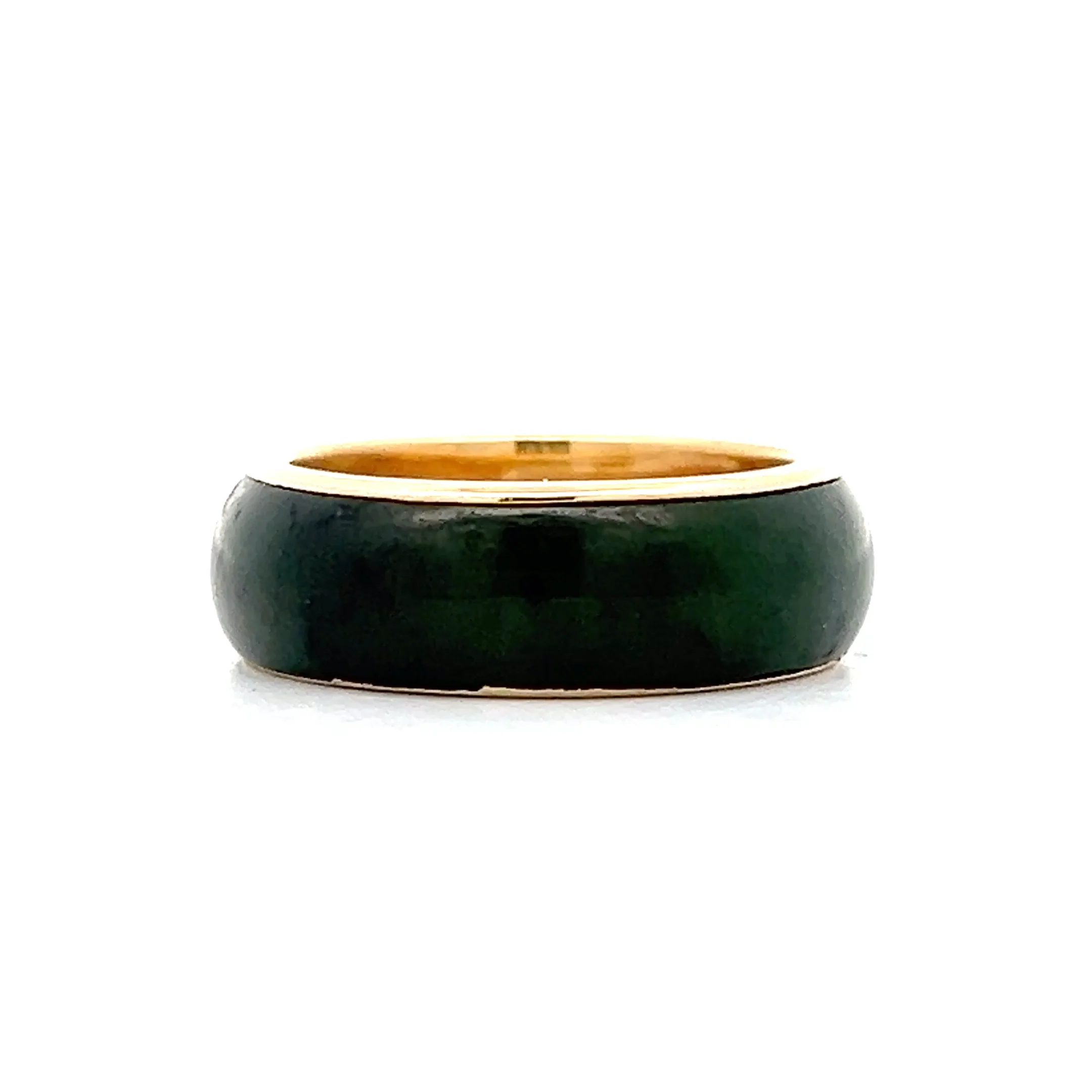 Nephrite Eternity Band in 14k Yellow Gold