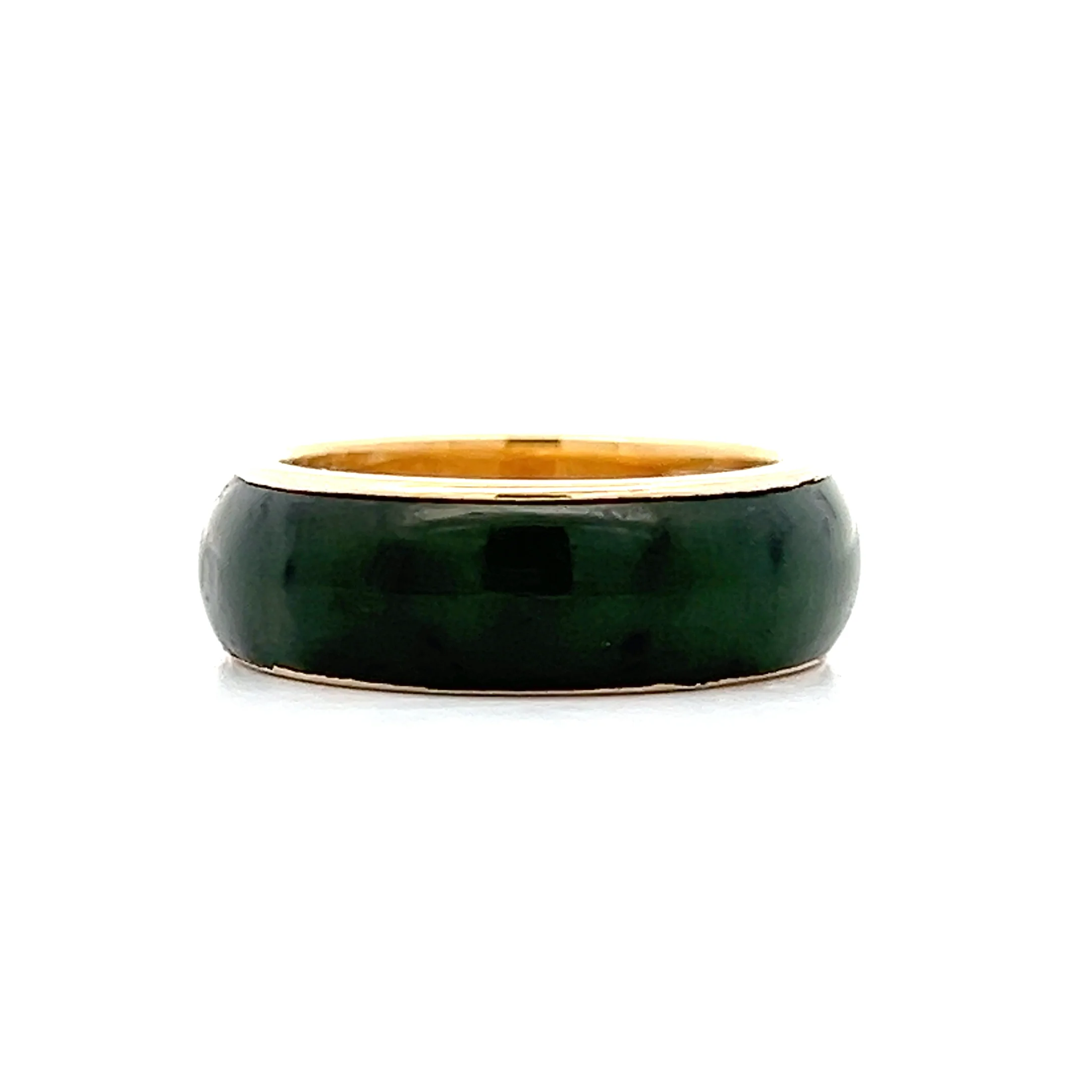 Nephrite Eternity Band in 14k Yellow Gold - Image 2