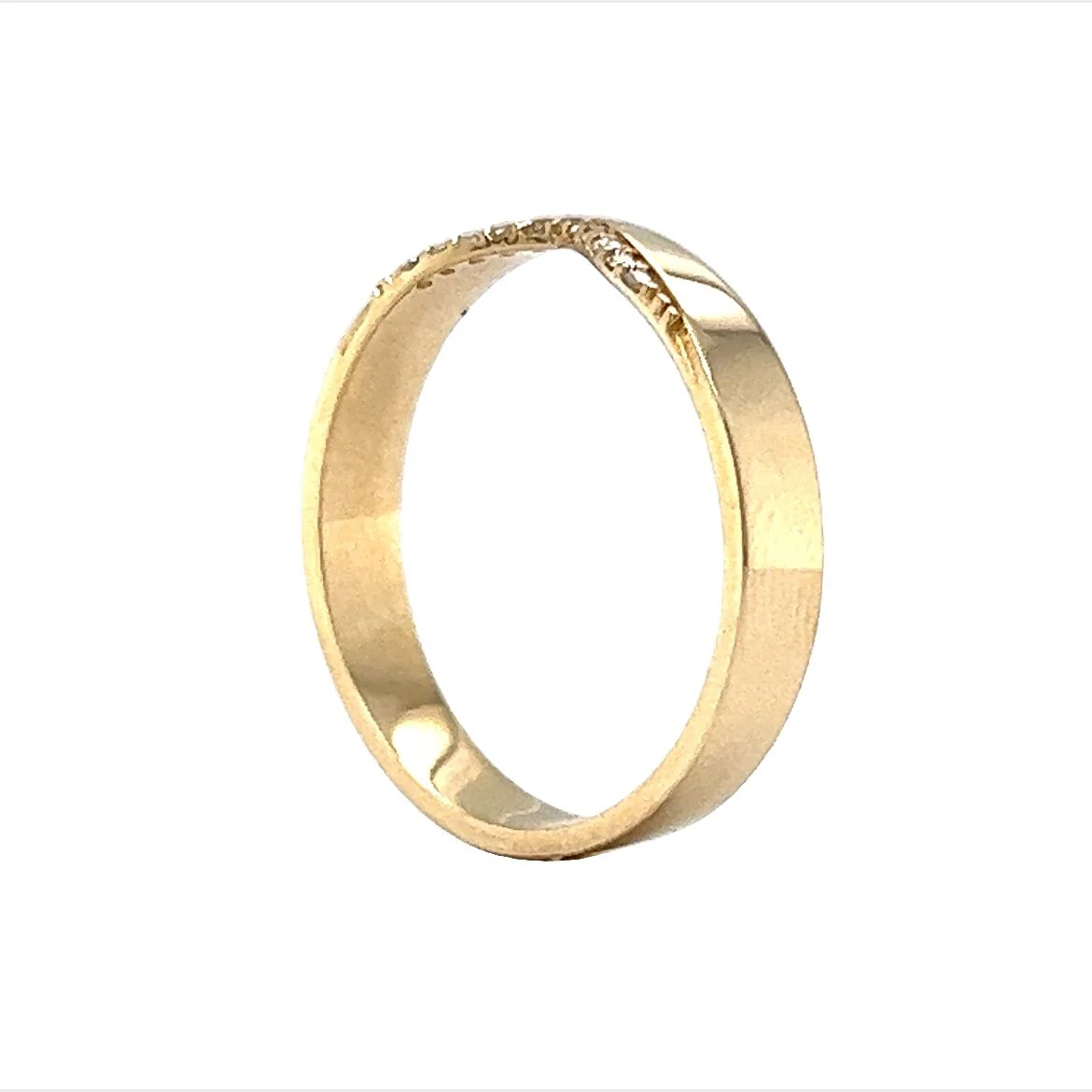 Notched Diamond Wedding Band in 14k Yellow Gold - Image 5
