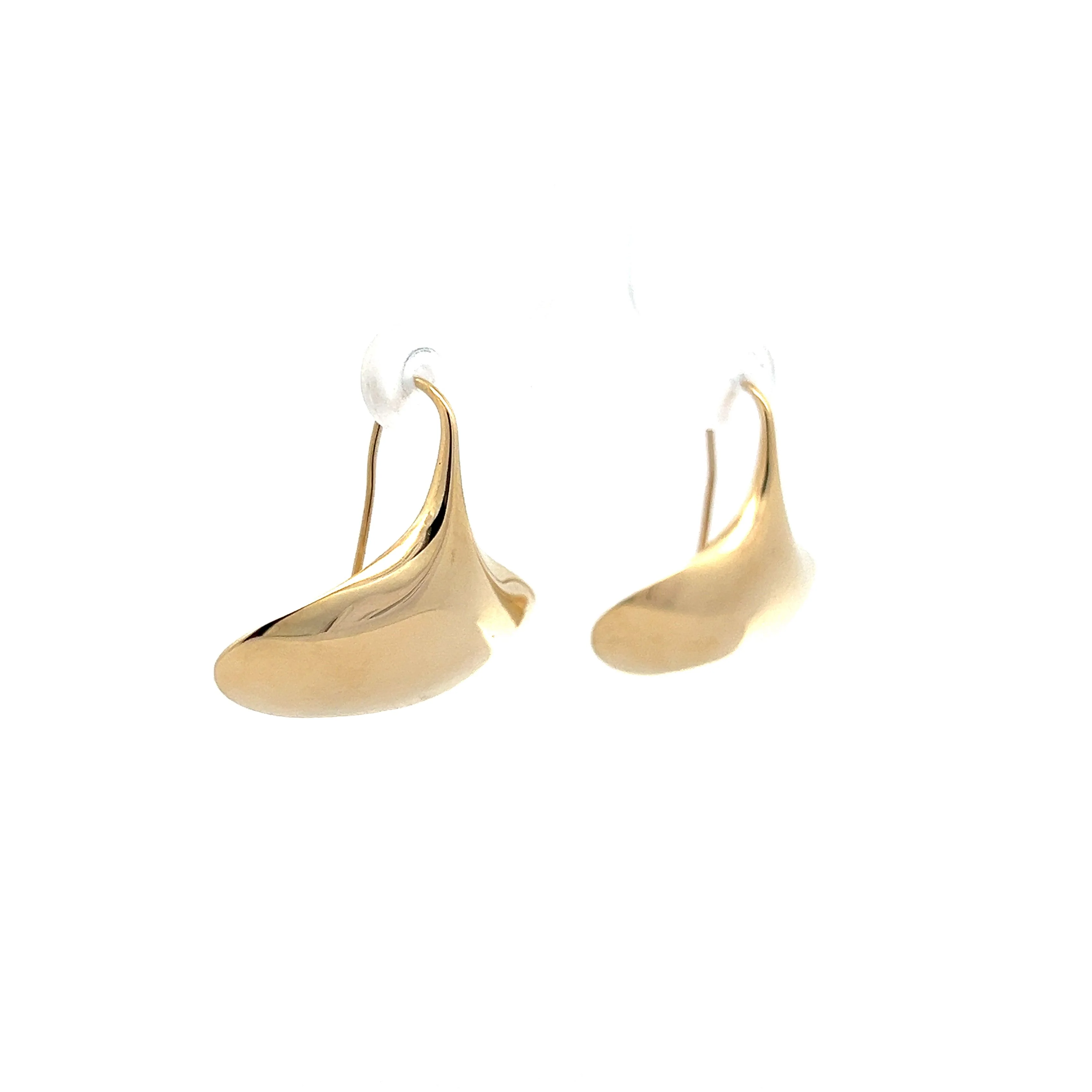 Oblong Saucer Drop Earrings in 14k Yellow Gold - Image 3