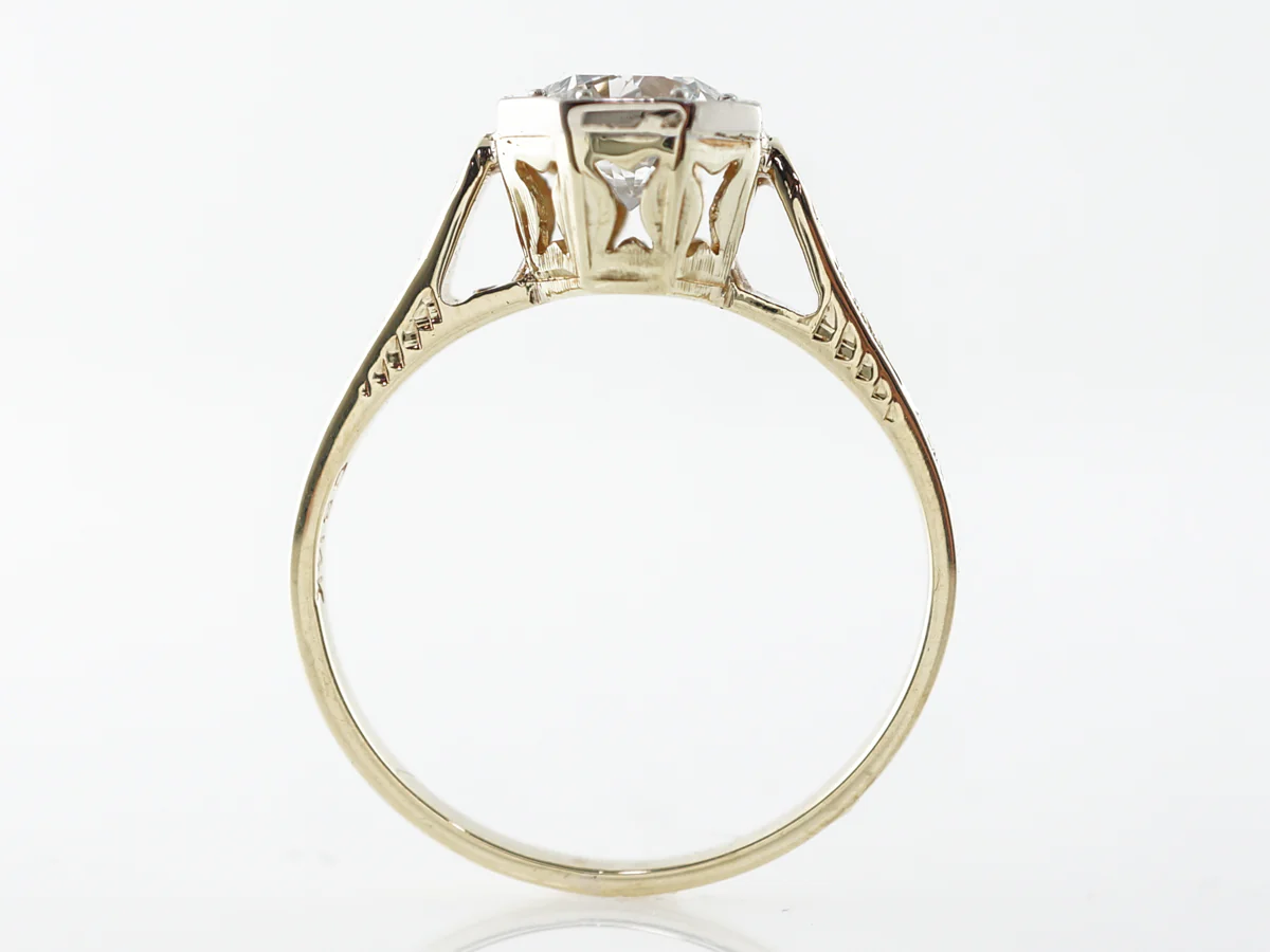 Octagon Bezel Diamond Solitaire Engagement Ring - Image 4