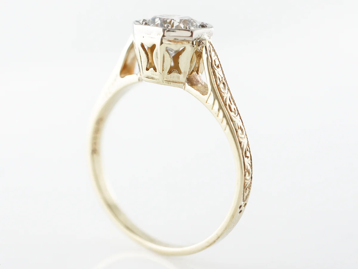 Octagon Bezel Diamond Solitaire Engagement Ring - Image 5