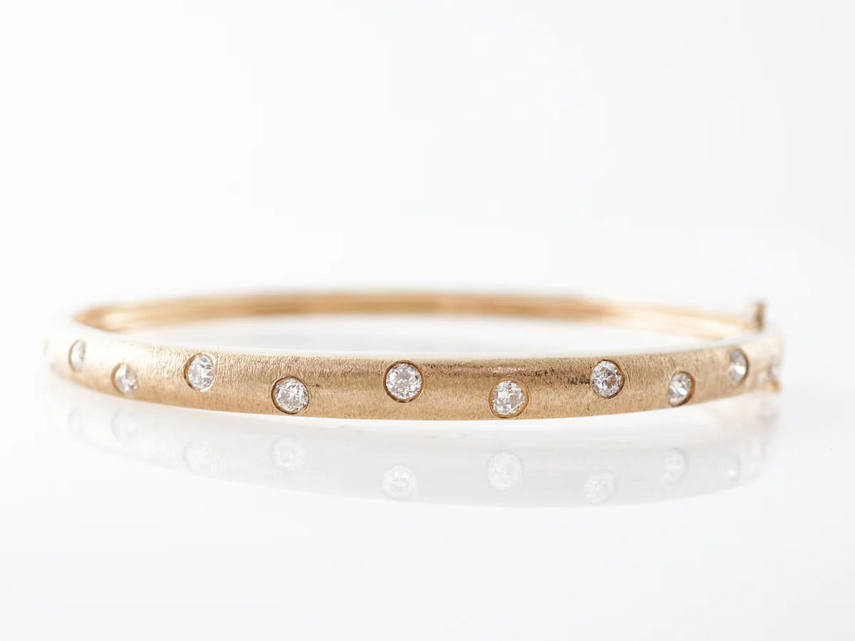 Old European Diamond Bracelet in 14k Yellow Gold