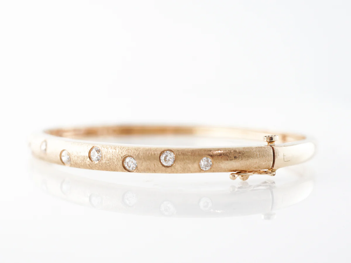 Old European Diamond Bracelet in 14k Yellow Gold - Image 2