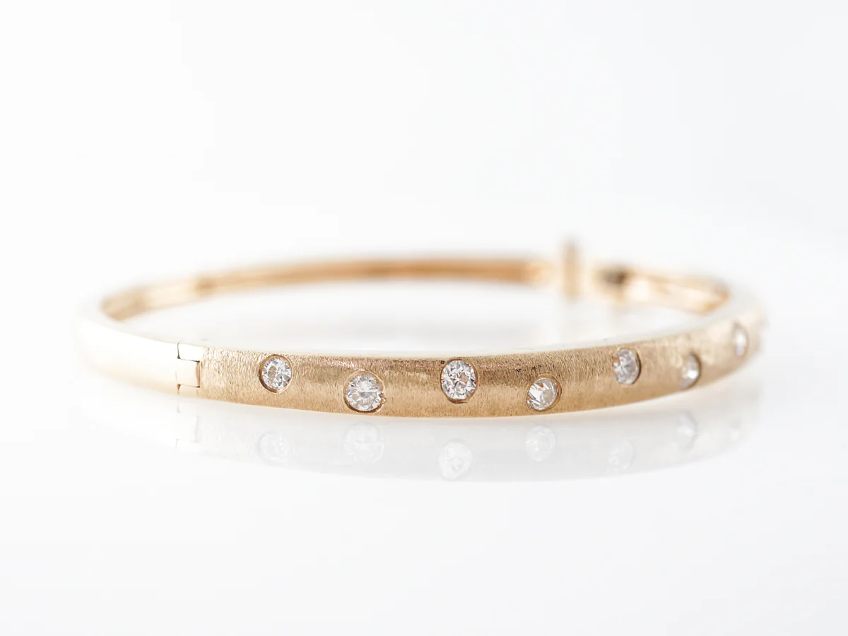 Old European Diamond Bracelet in 14k Yellow Gold - Image 3