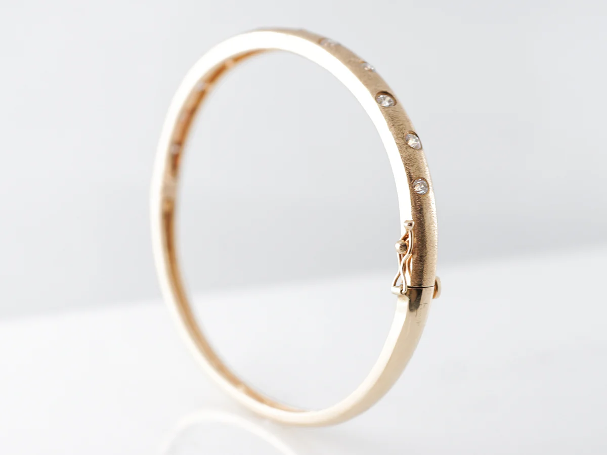 Old European Diamond Bracelet in 14k Yellow Gold - Image 5