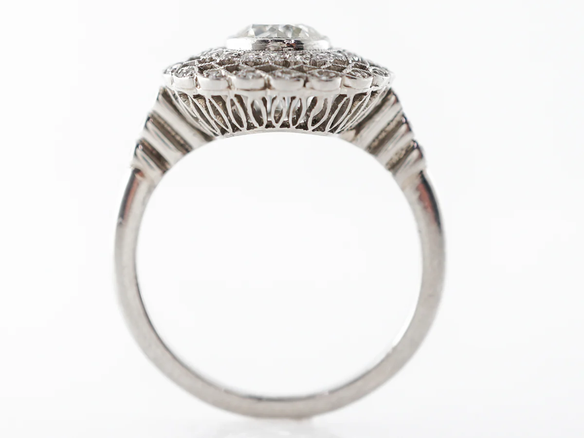 Old European Diamond Engagement Ring Platinum - Image 4