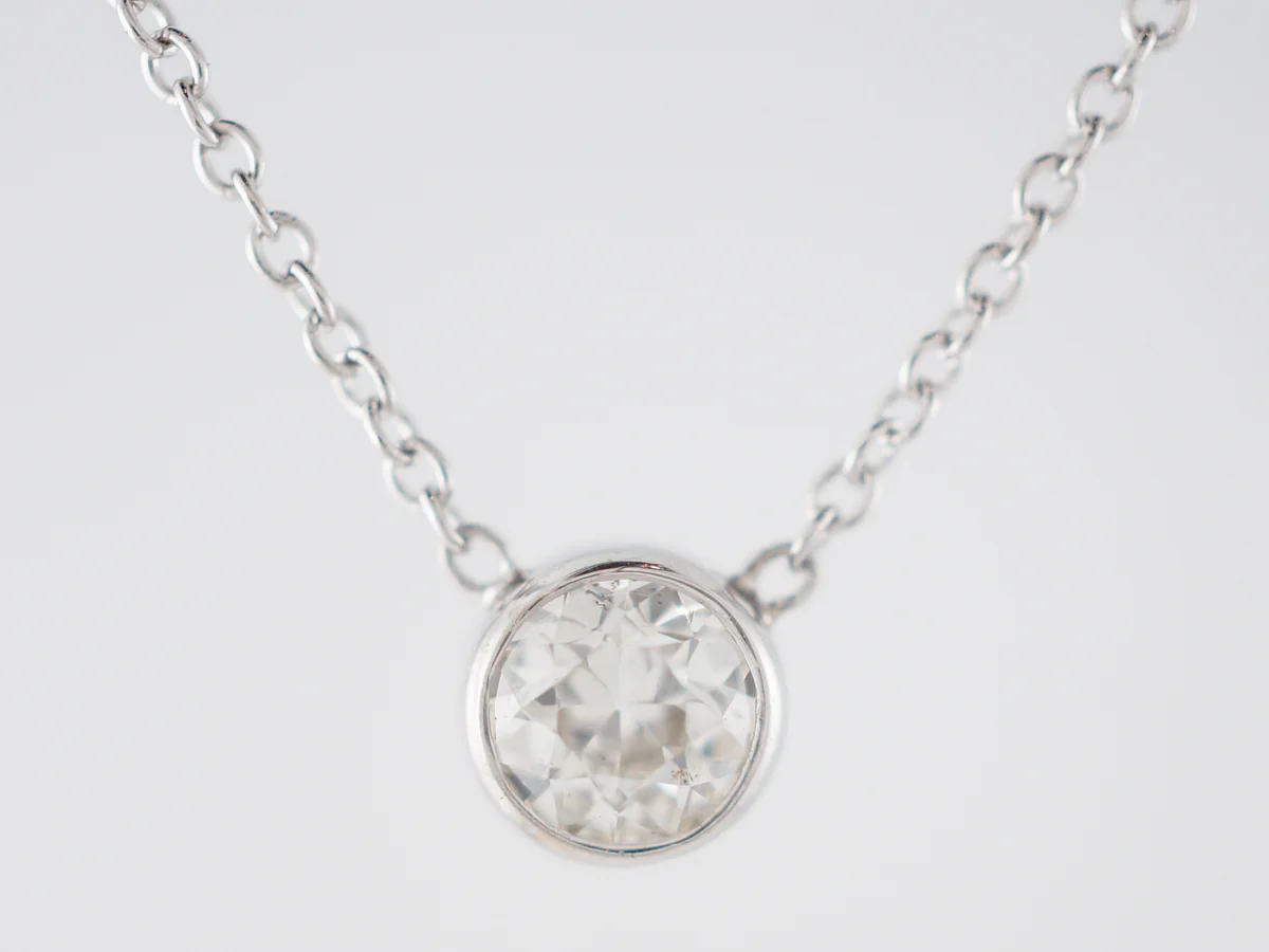 Old European Diamond Necklace in 14k White Gold - Image 2