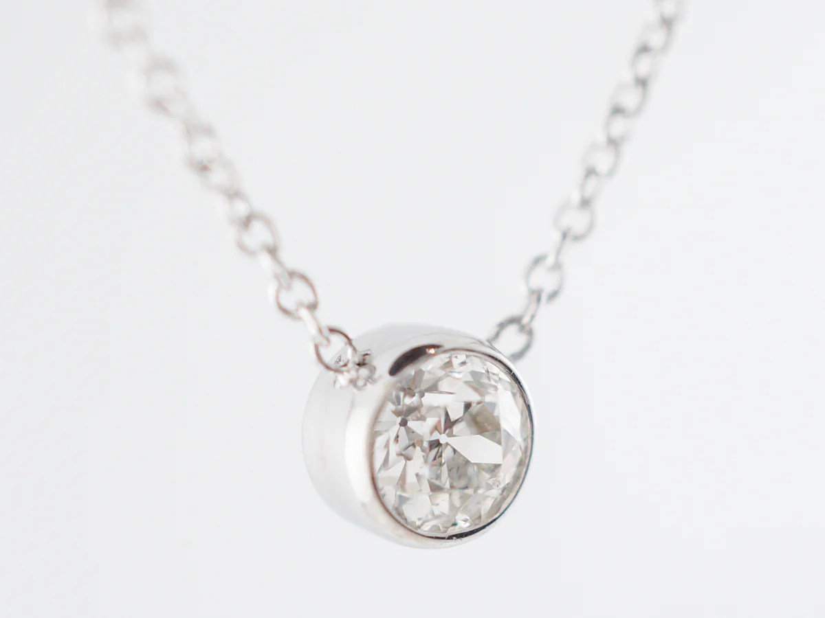 Old European Diamond Necklace in 14k White Gold - Image 3