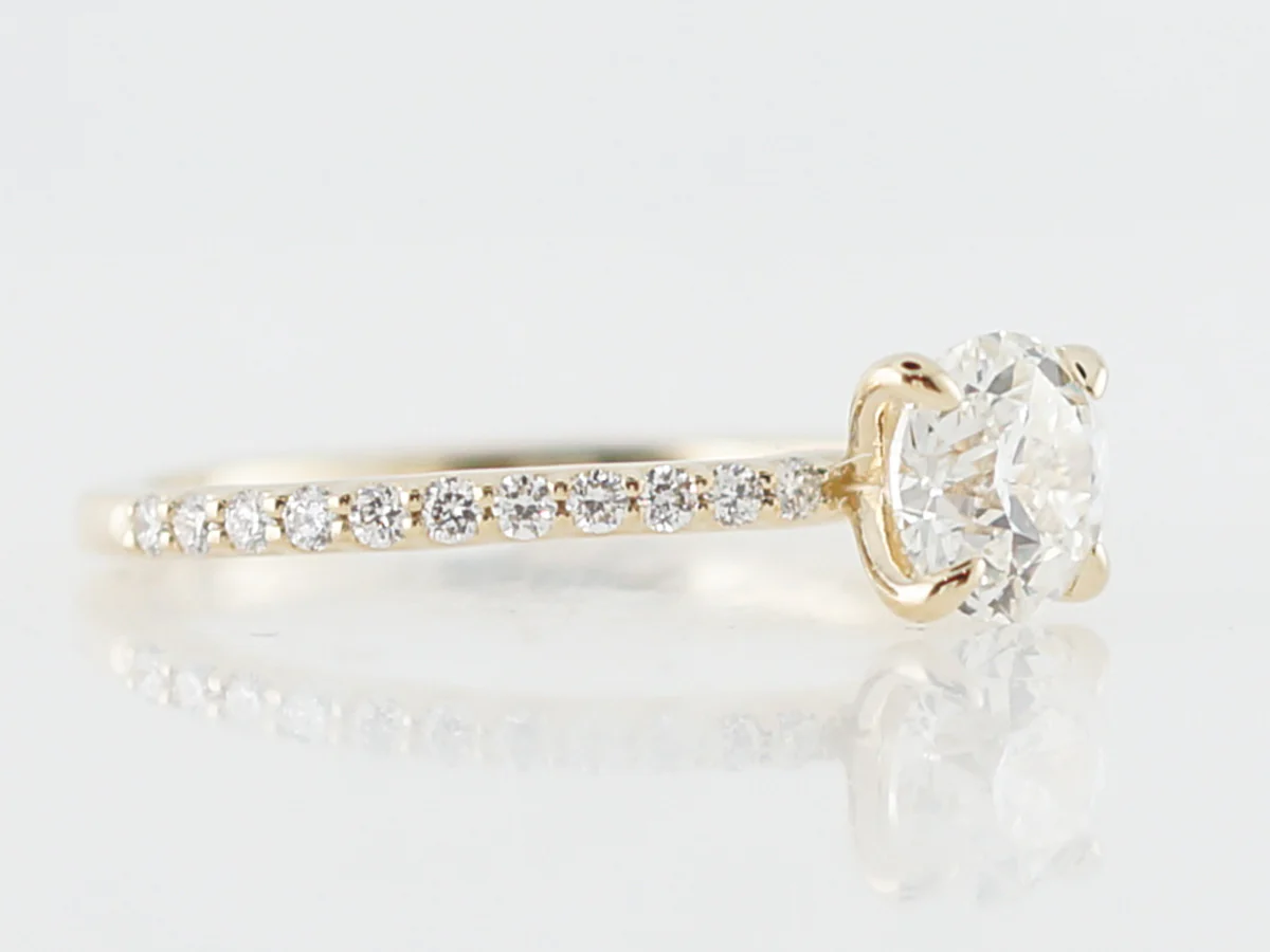 Old European Cut Diamond Solitaire Engagement Ring in Yellow Gold - Image 3