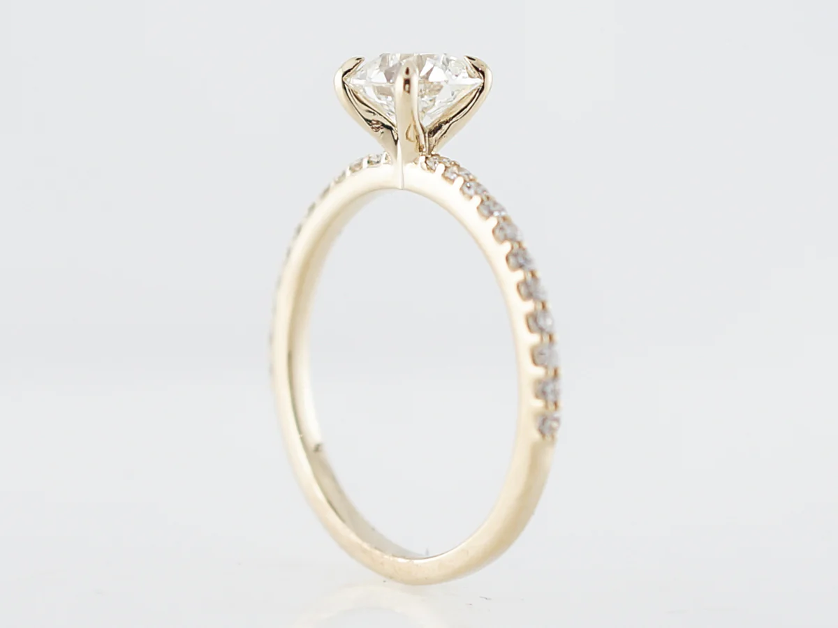 Old European Cut Diamond Solitaire Engagement Ring in Yellow Gold - Image 5