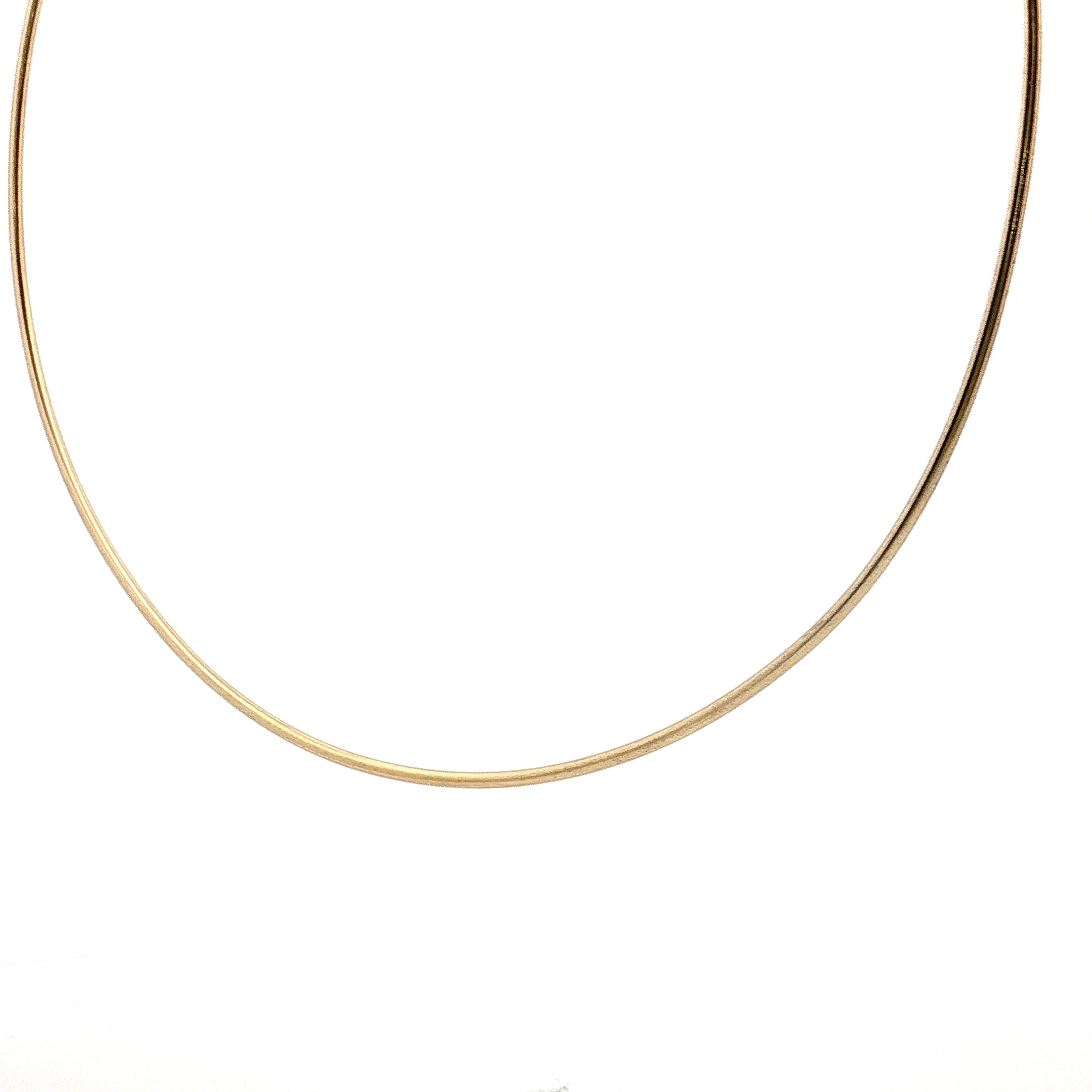 Omega Wire Choker Necklace 14k Yellow Gold - Image 2