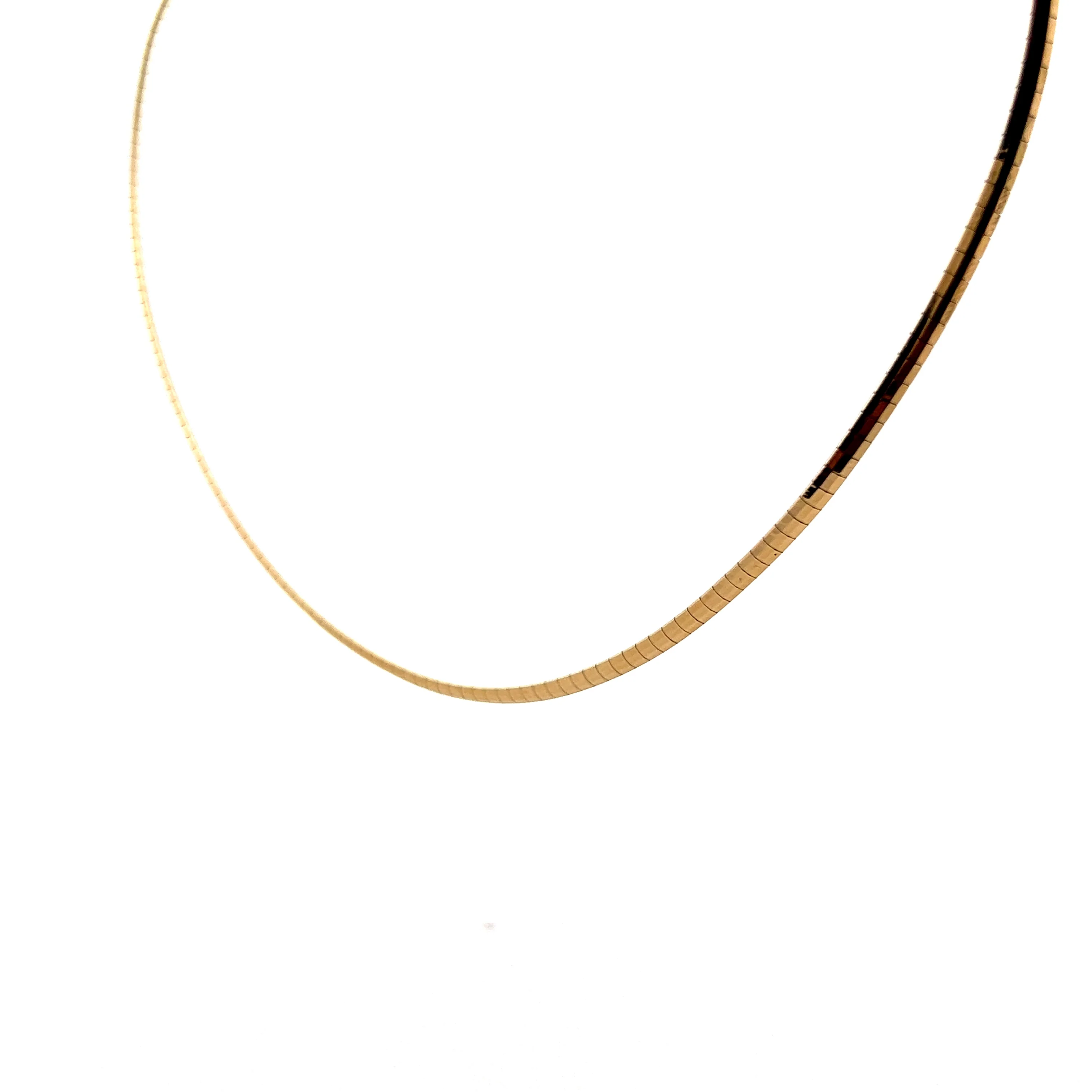 Thin Omega Necklace in 14k Yellow Gold - Image 2