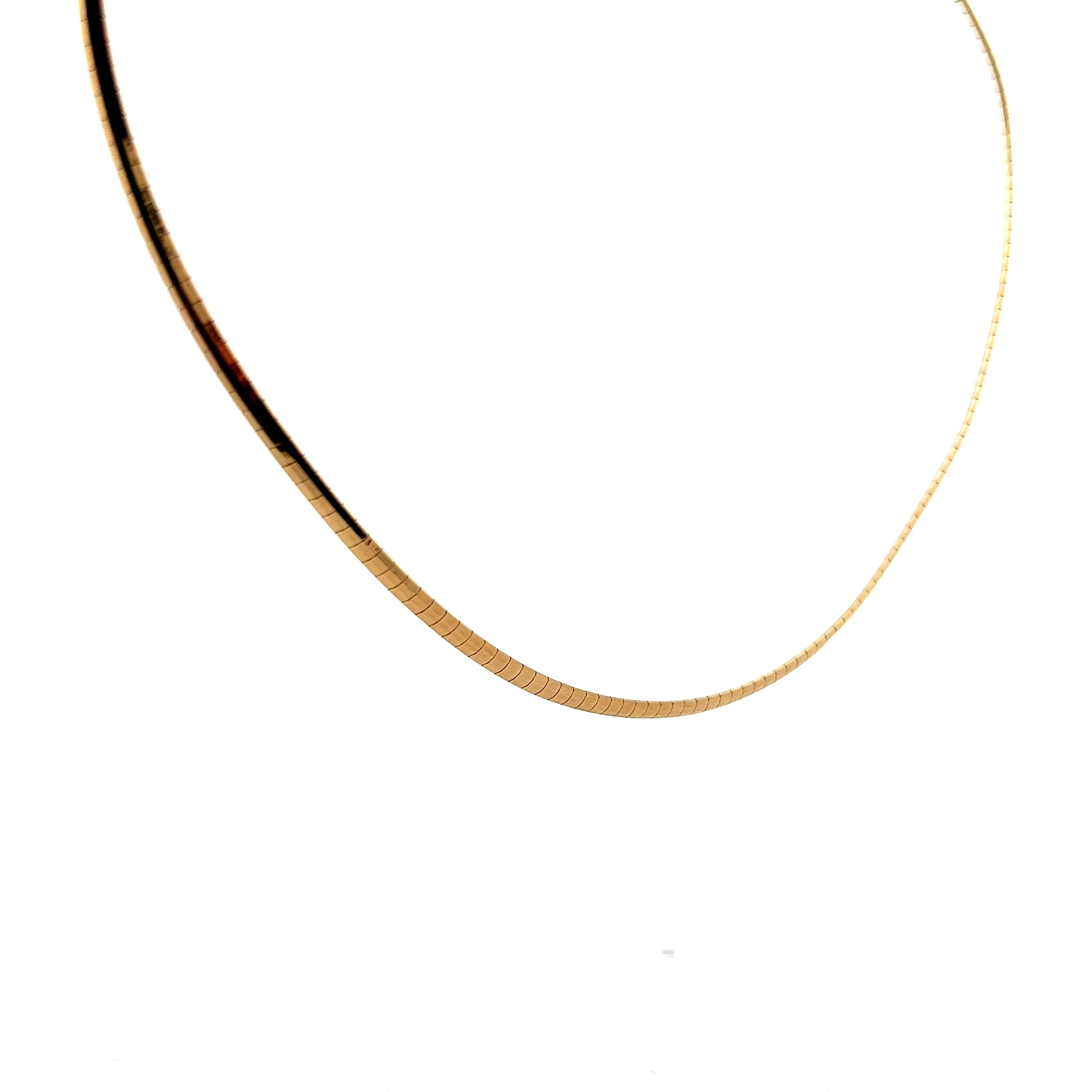 Thin Omega Necklace in 14k Yellow Gold - Image 3