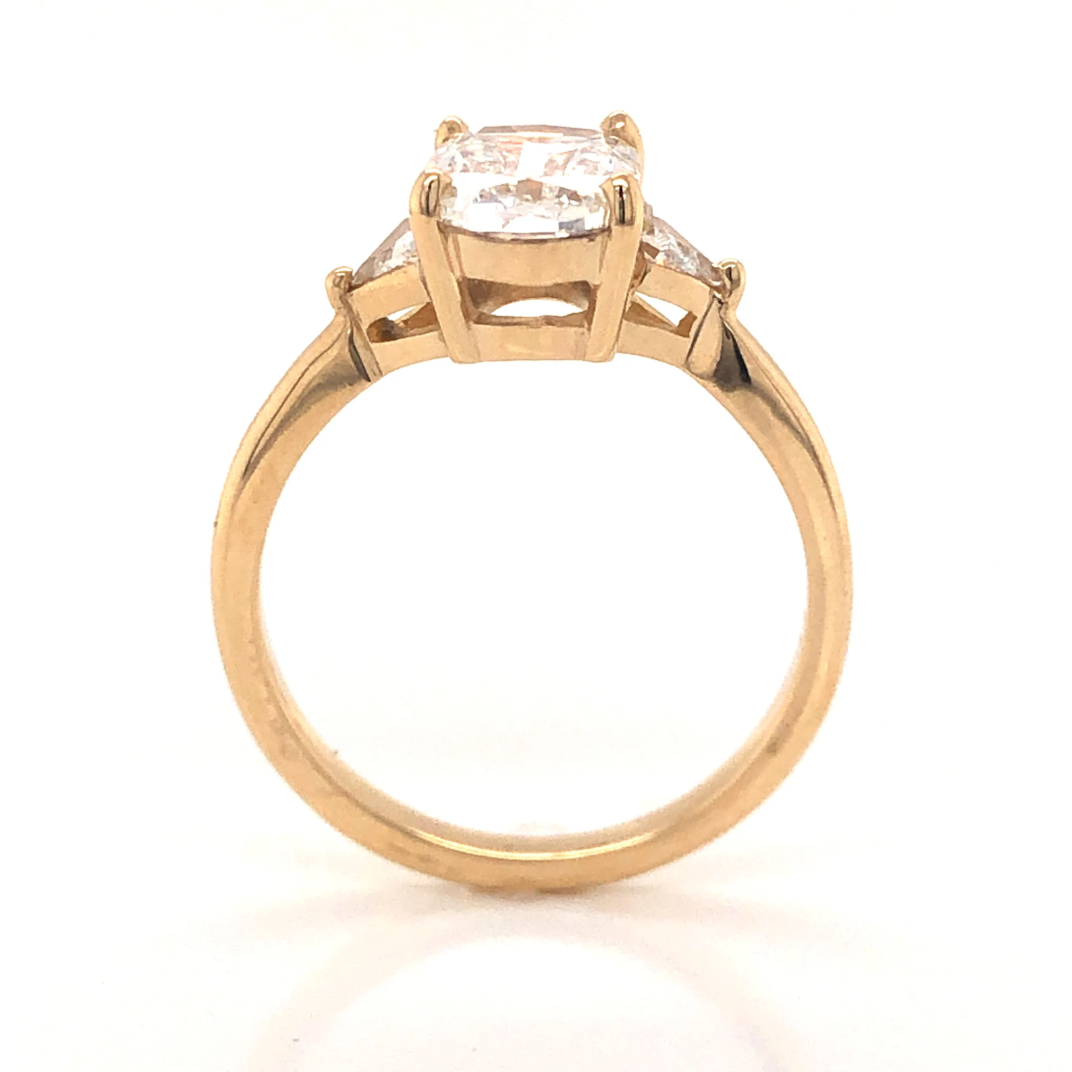1.50 Old Mine Cushion Cut Diamond Engagement Ring in 14k Yellow Gold - Image 4