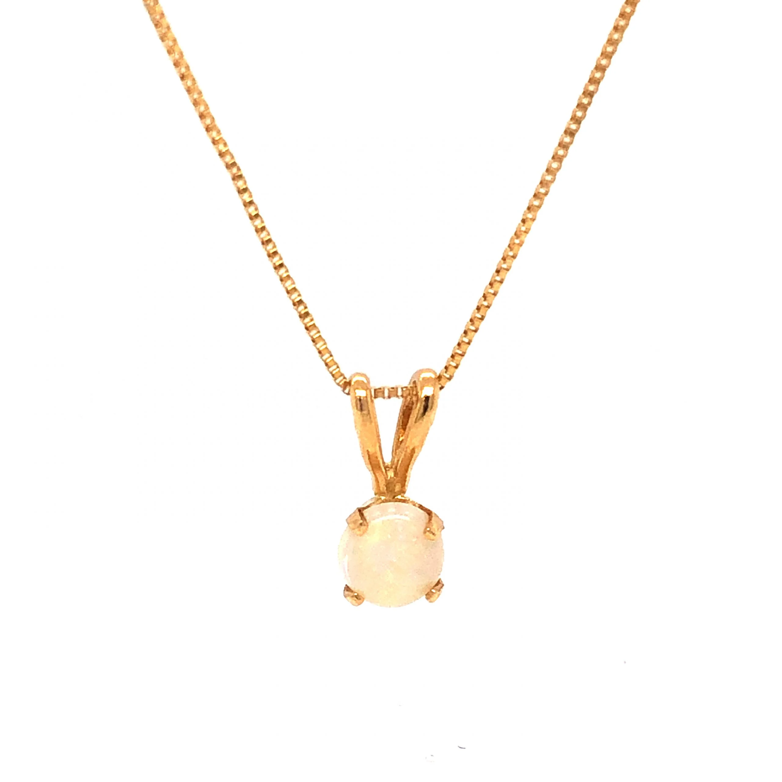 Opal Pendant Necklace in 14k Yellow Gold - Image 2