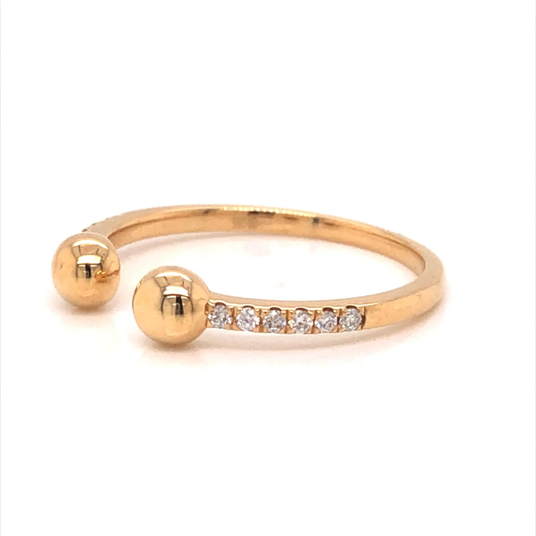 Open Diamond Stacking Ring in 18k Yellow Gold - Image 2