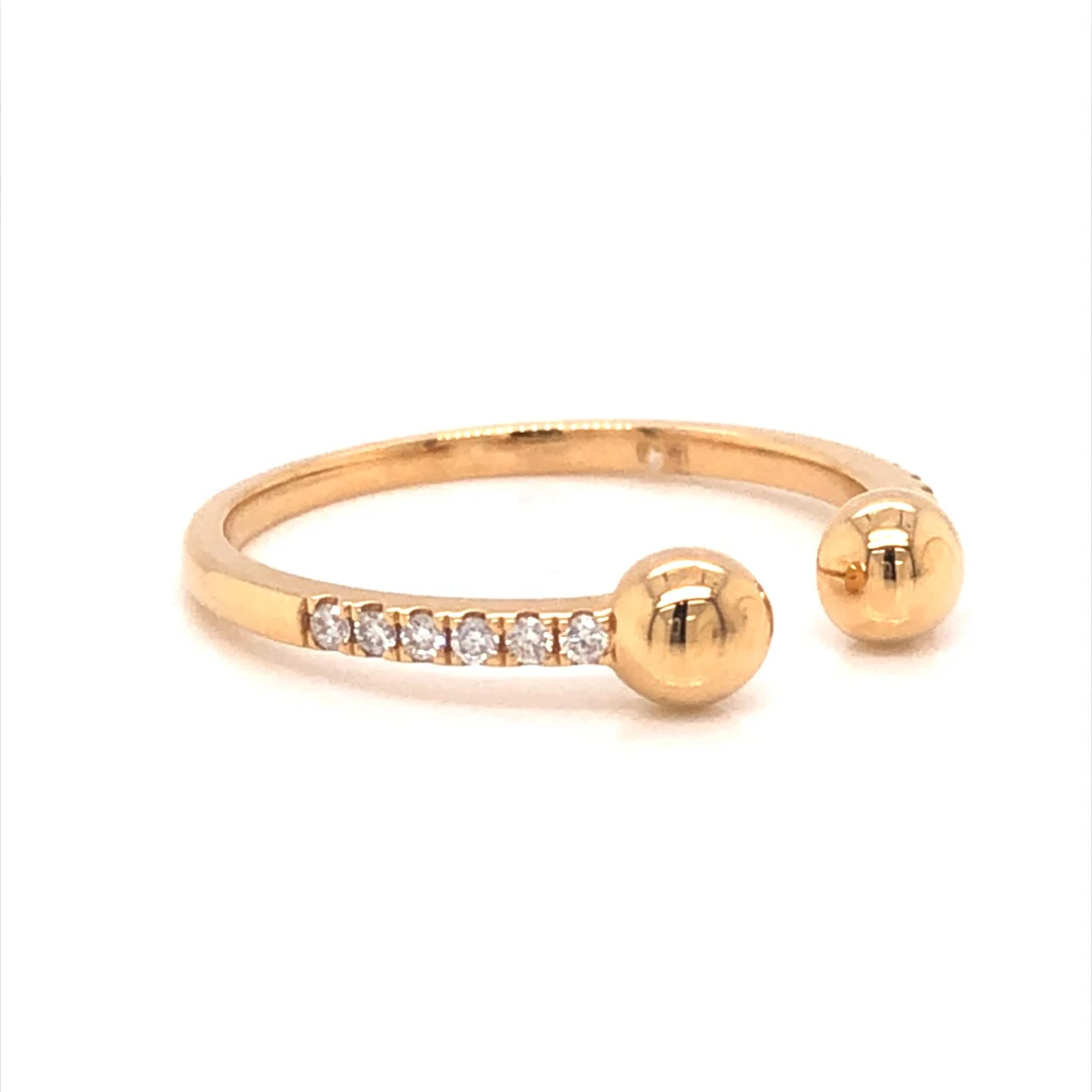Open Diamond Stacking Ring in 18k Yellow Gold - Image 3