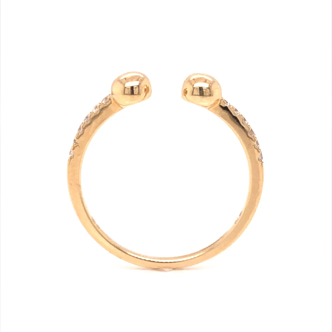 Open Diamond Stacking Ring in 18k Yellow Gold - Image 4