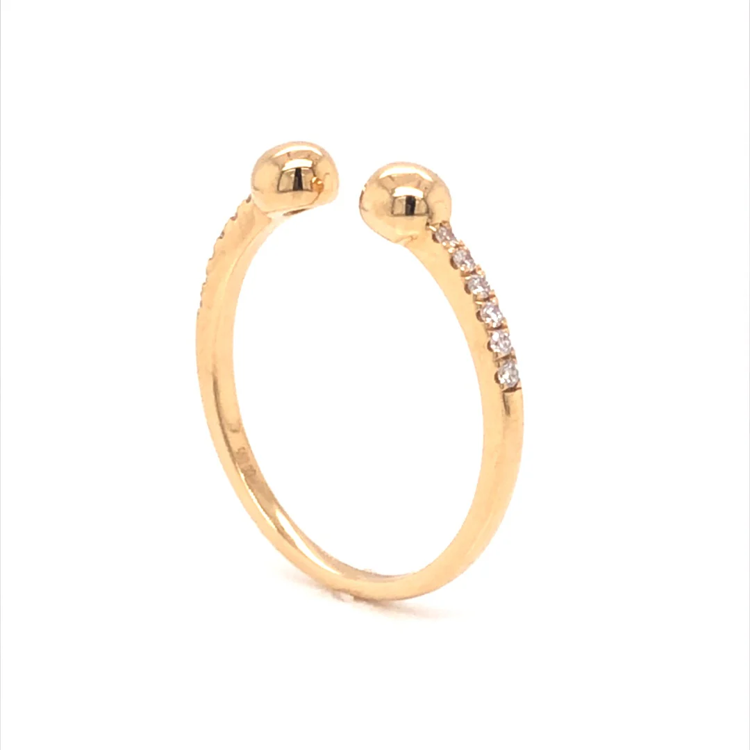 Open Diamond Stacking Ring in 18k Yellow Gold - Image 5
