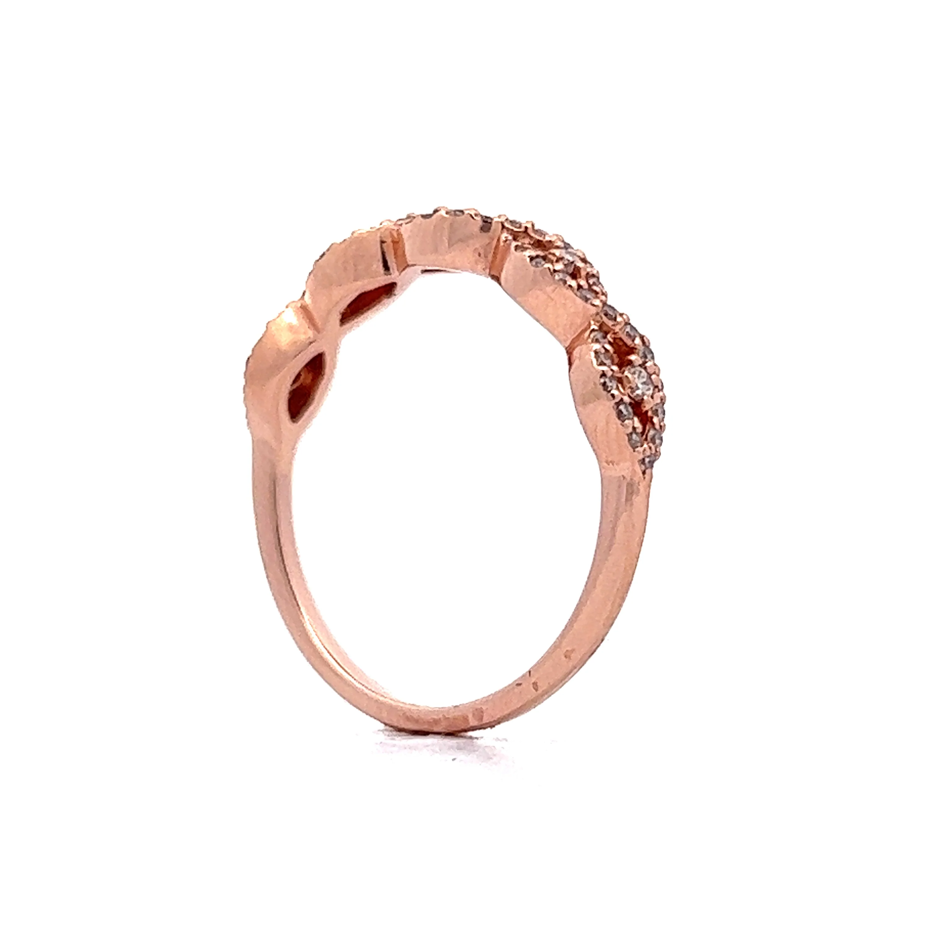 Ornate Diamond Wedding Band in 14k Rose Gold - Image 5