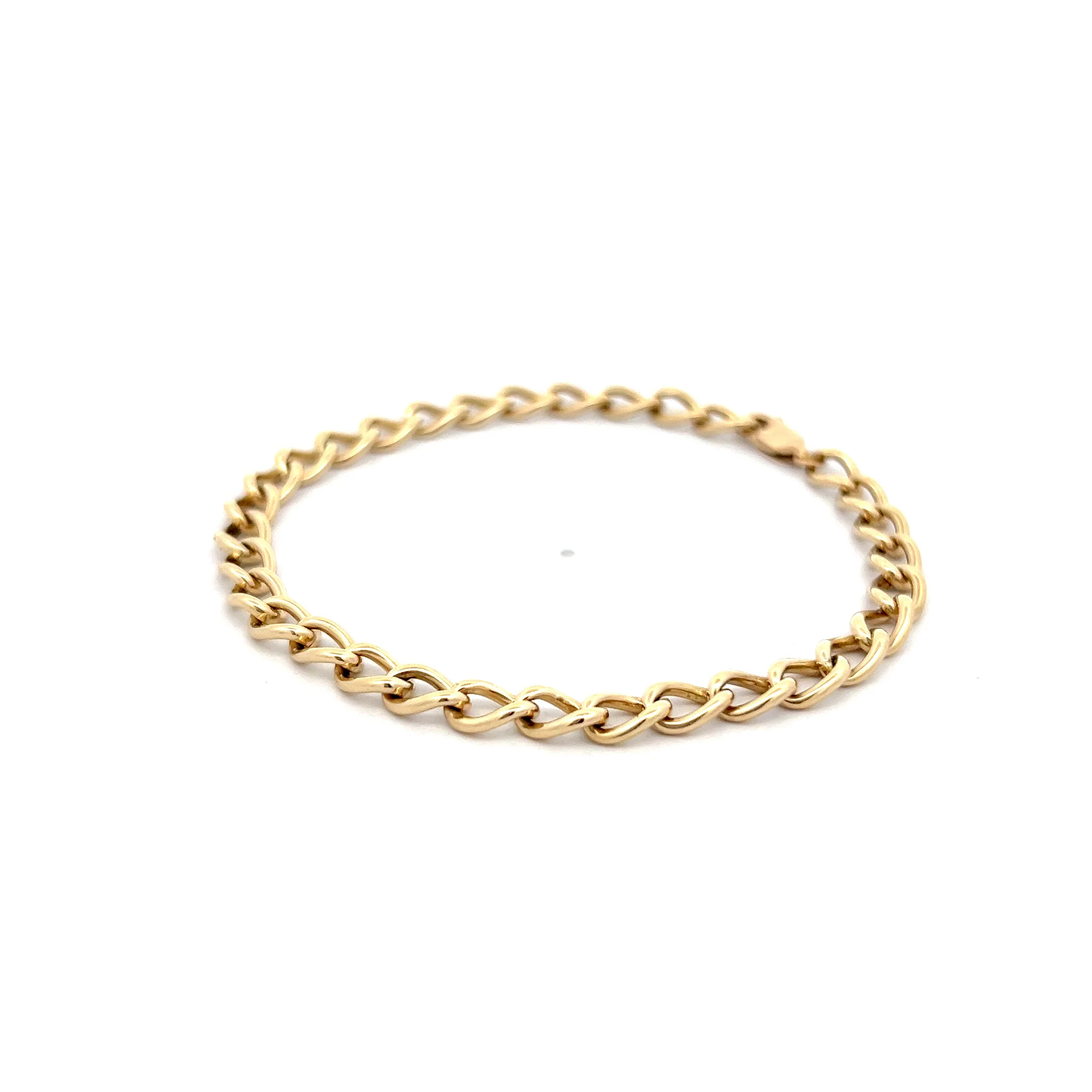 Oval Curb Link Charm Bracelet in 14k Yellow Gold - Image 2
