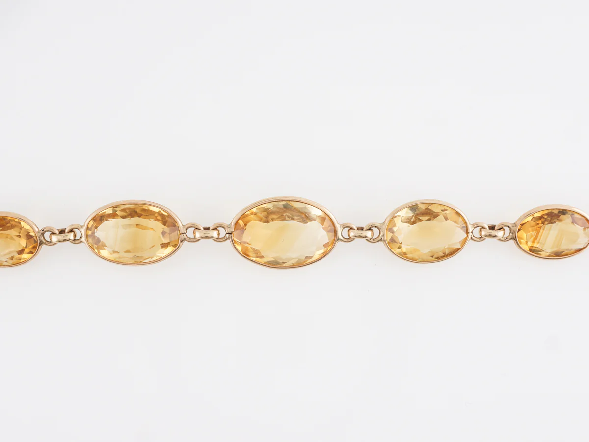 Oval Cut Citrine Bracelet in 14k Yellow Gold - Image 2