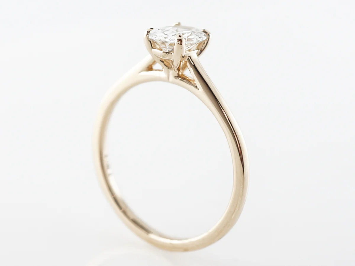 Oval Cut Diamond Solitaire Engagement Ring in 14k Yellow Gold - Image 5