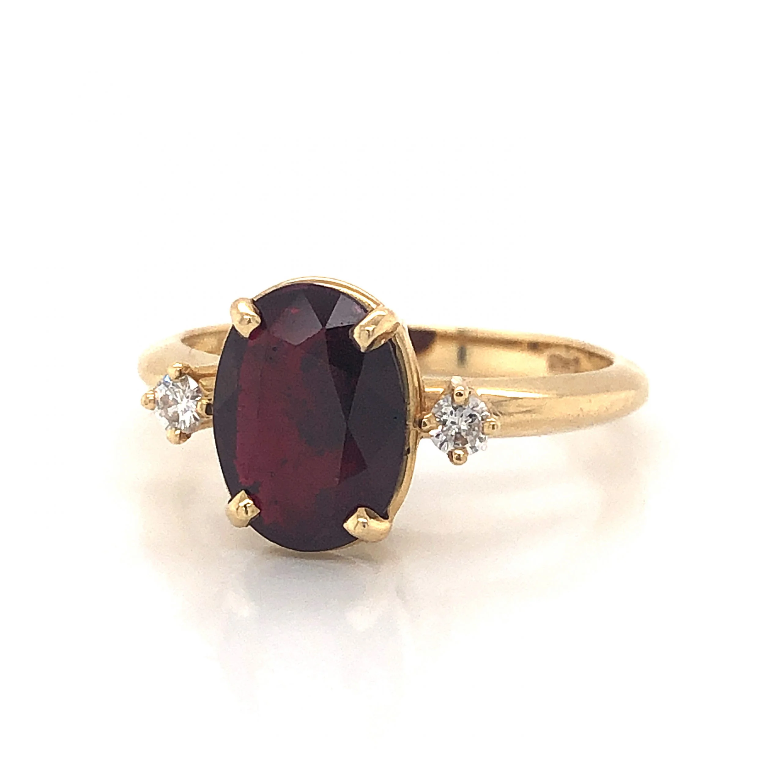 Oval Cut Ruby Engagement Ring in 14k Yellow Gold - Image 2
