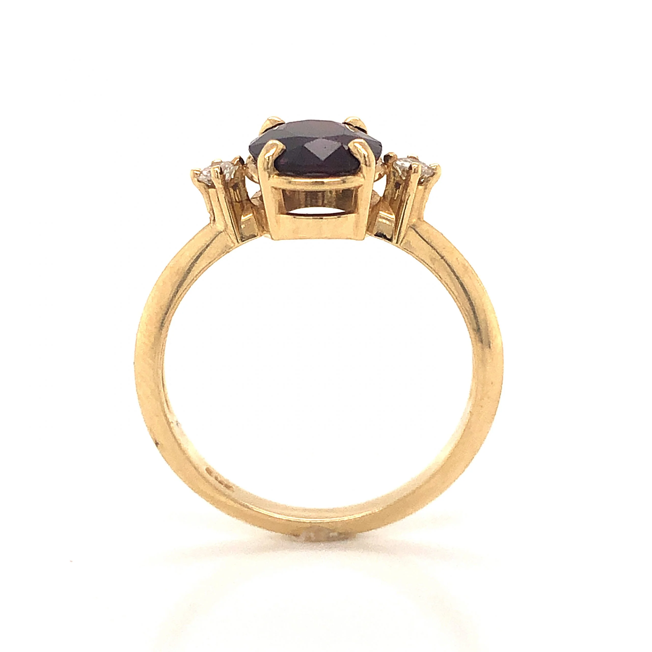 Oval Cut Ruby Engagement Ring in 14k Yellow Gold - Image 4