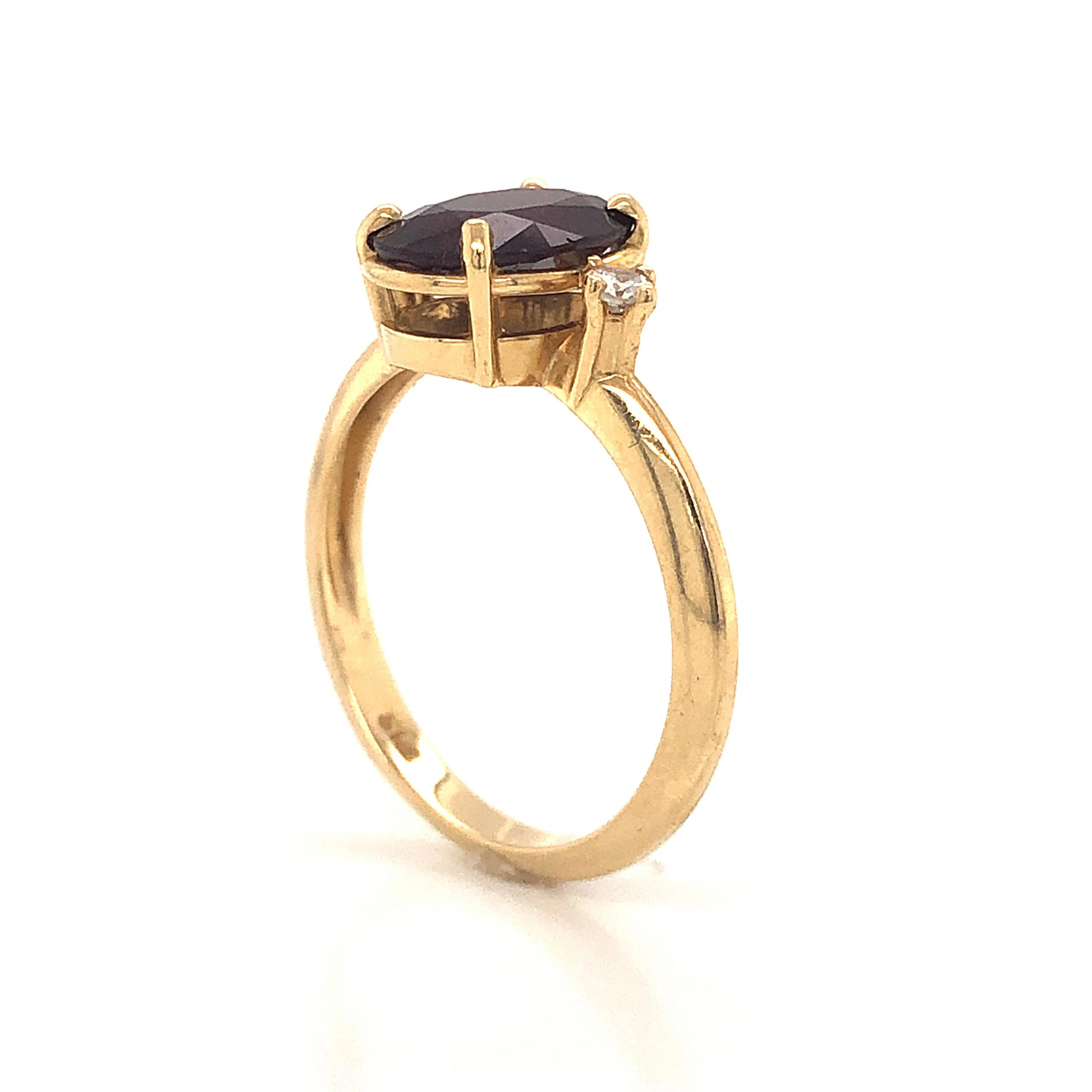 Oval Cut Ruby Engagement Ring in 14k Yellow Gold - Image 5