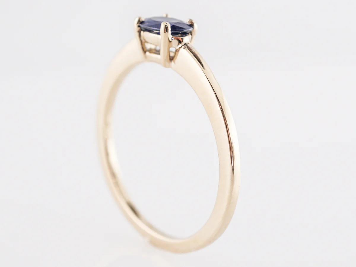 Oval Cut Sapphire Engagement Ring in 14K Yellow Gold - Image 5