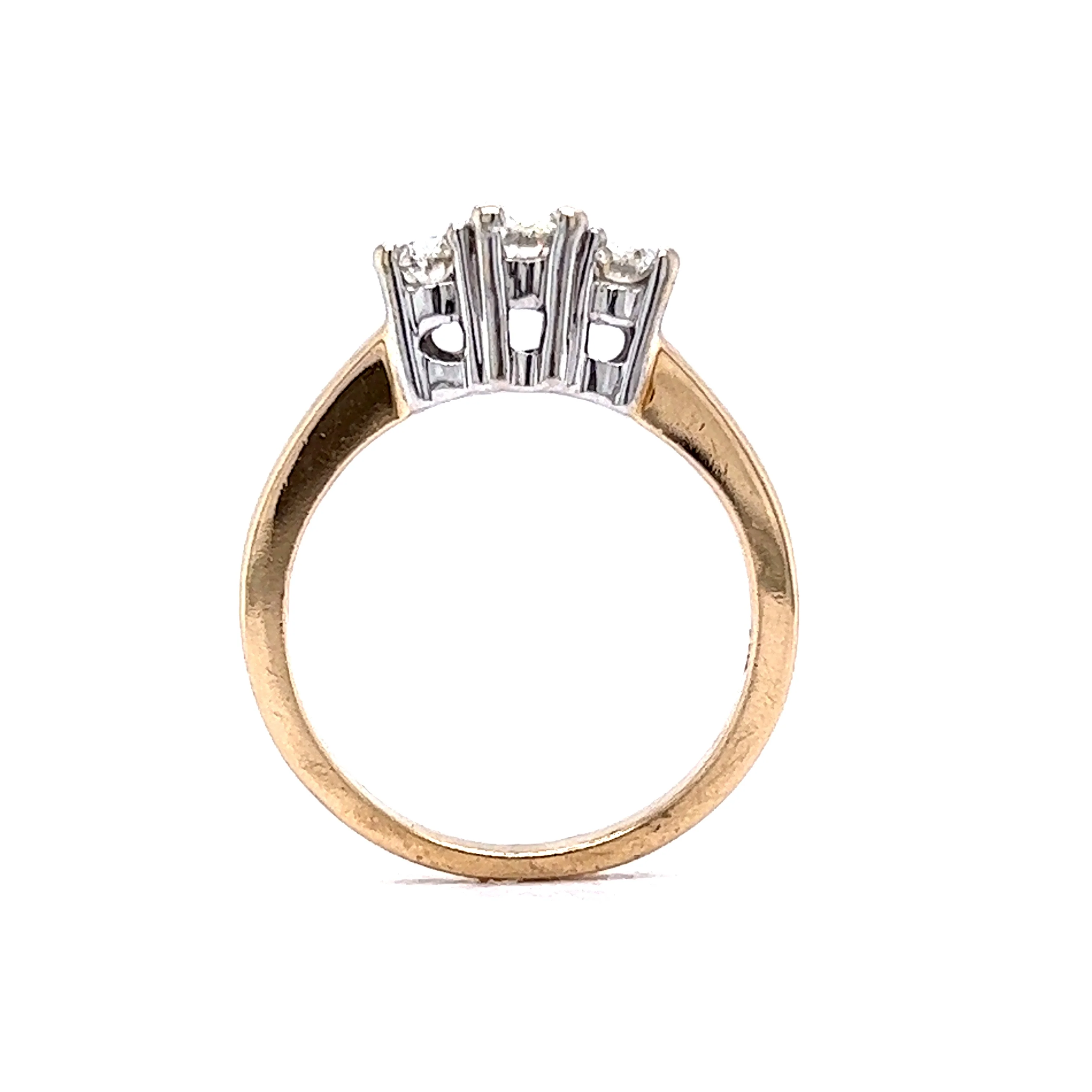 Oval Cut Three Stone Diamond Engagement Ring in 14k Gold - Image 4
