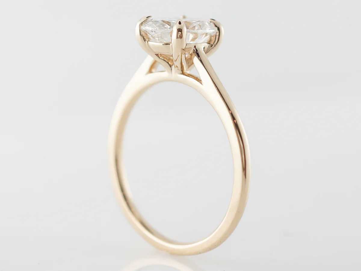 Oval Diamond Solitaire Engagement Ring in Yellow Gold - Image 5