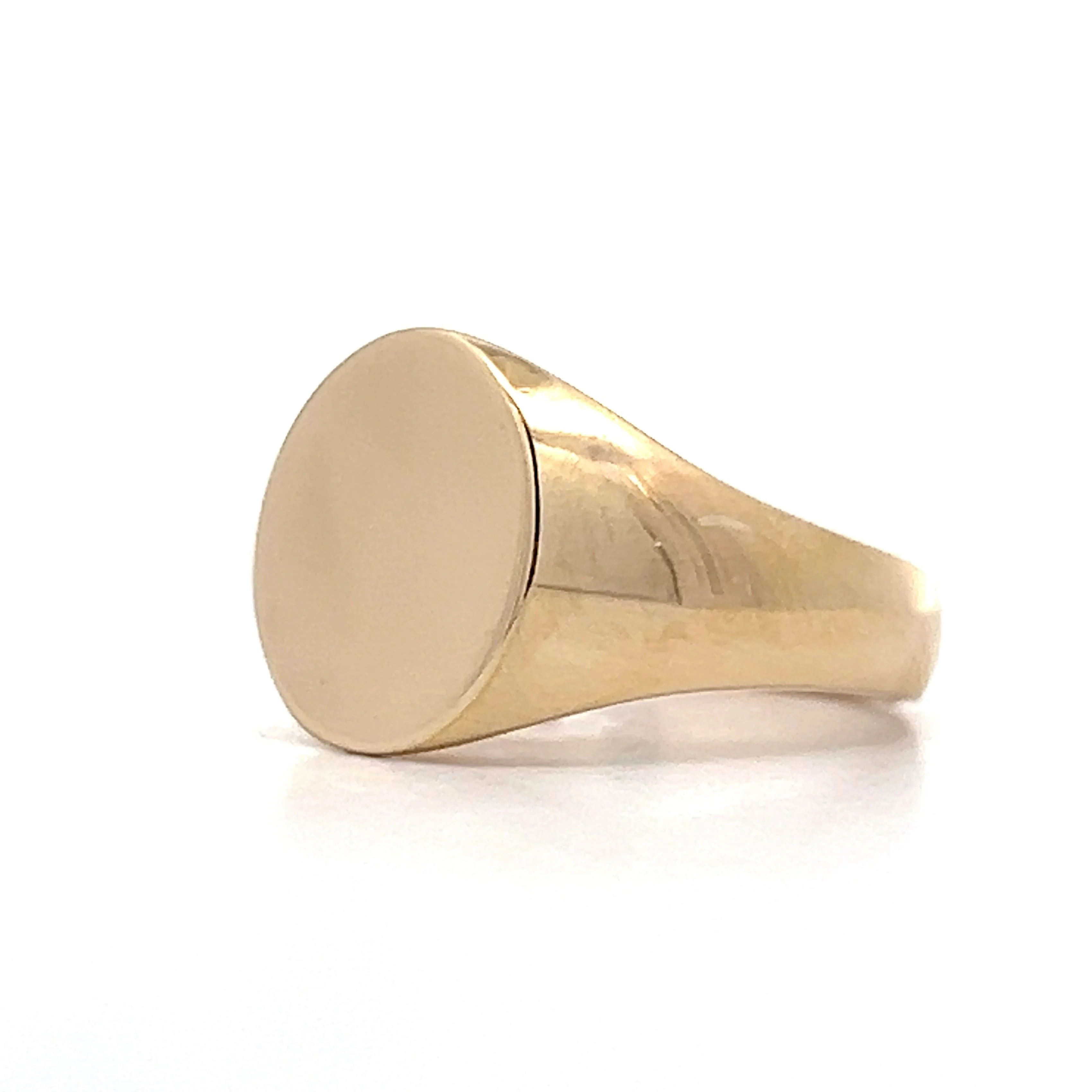Oval Face Signet Ring in 14k Yellow Gold - Image 2