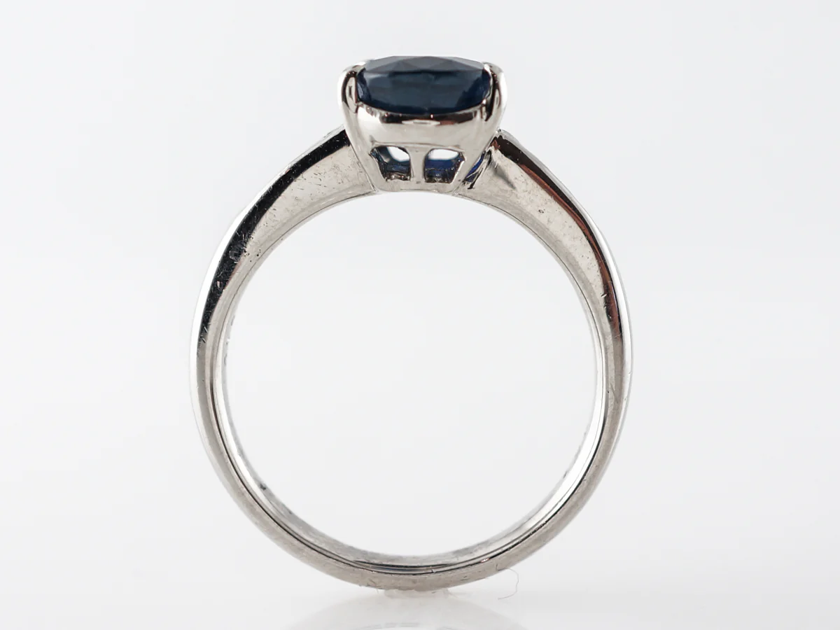 Oval Sapphire & Diamond Engagement Ring in Platinum - Image 4