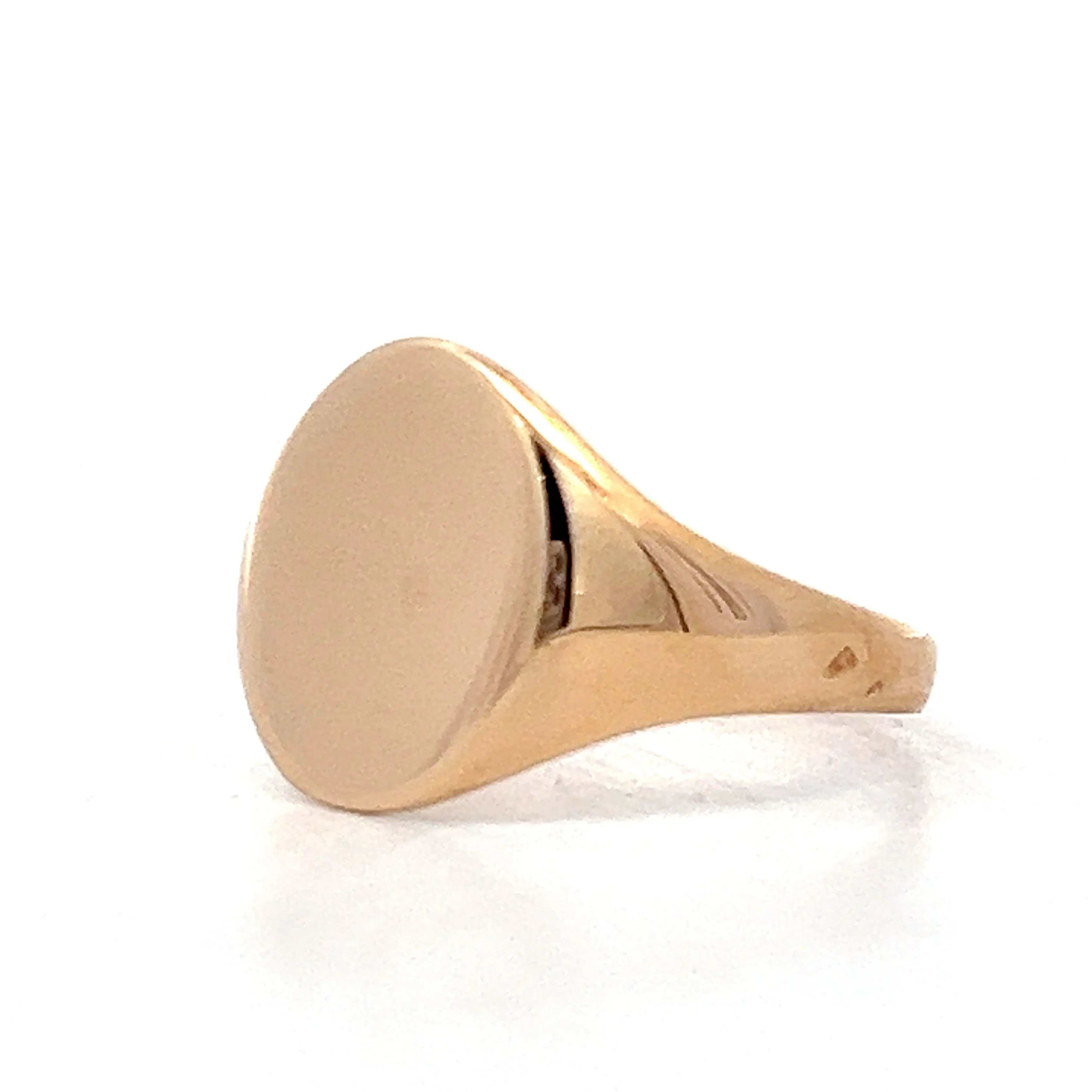 Oval Shaped Signet Ring in 14k Yellow Gold - Image 2