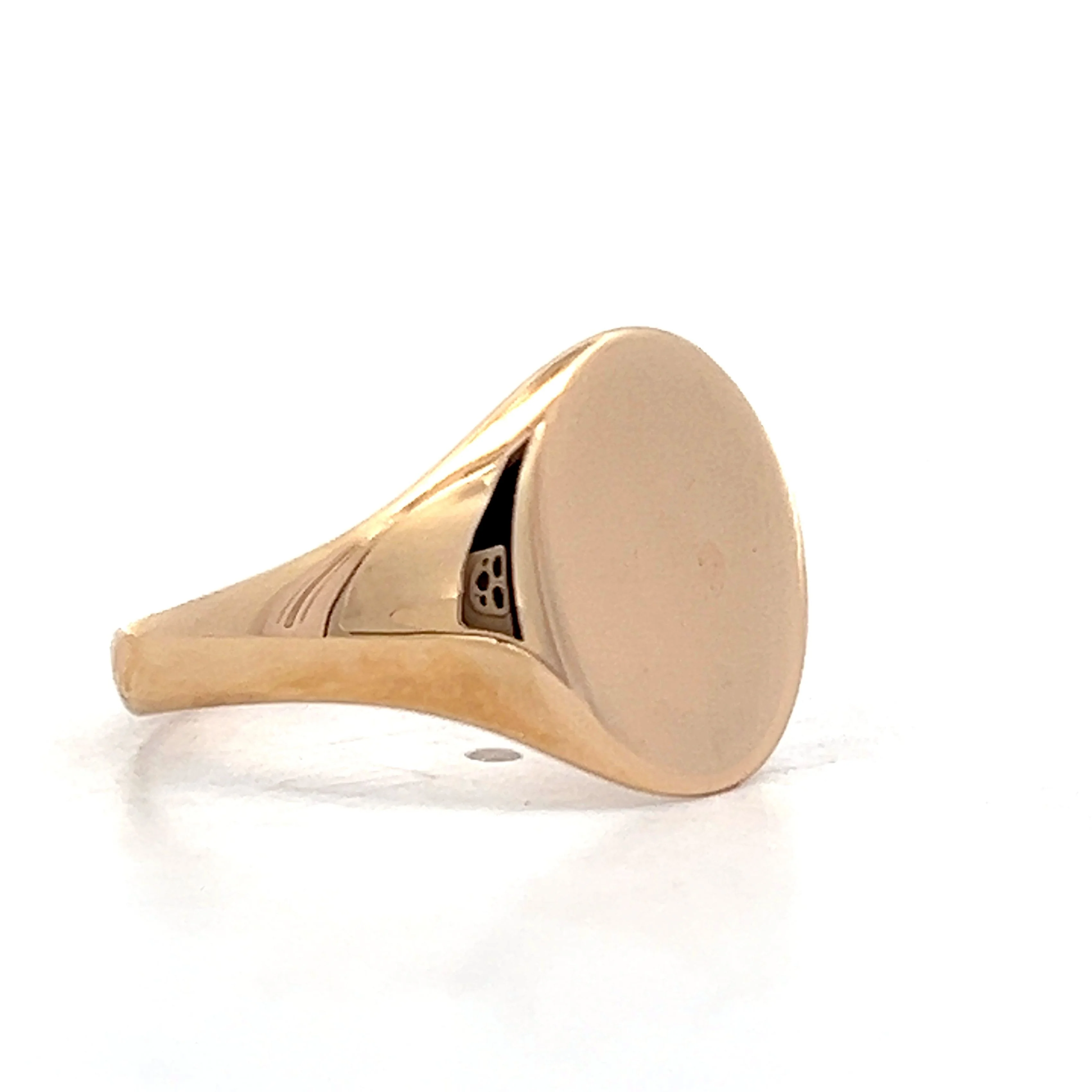 Oval Shaped Signet Ring in 14k Yellow Gold - Image 3