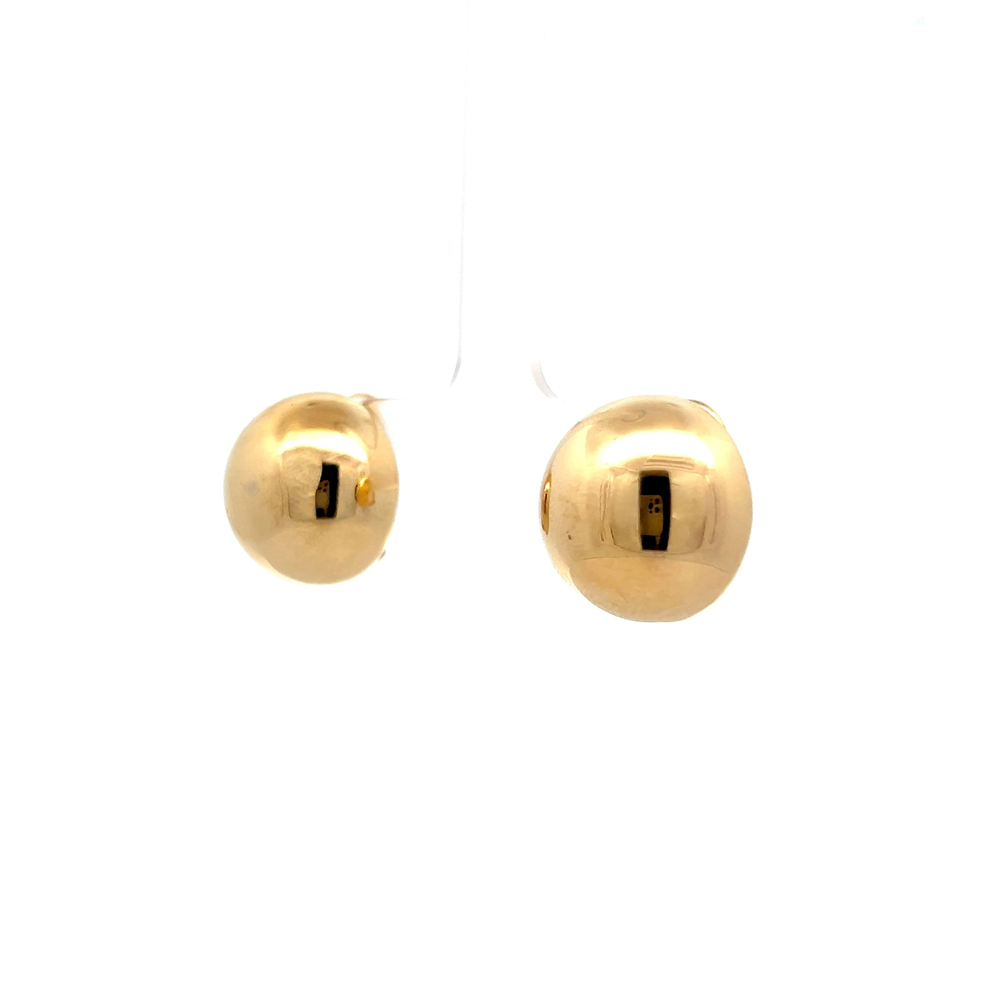 Oversized Ball Stud Earrings in 14k Yellow Gold - Image 2
