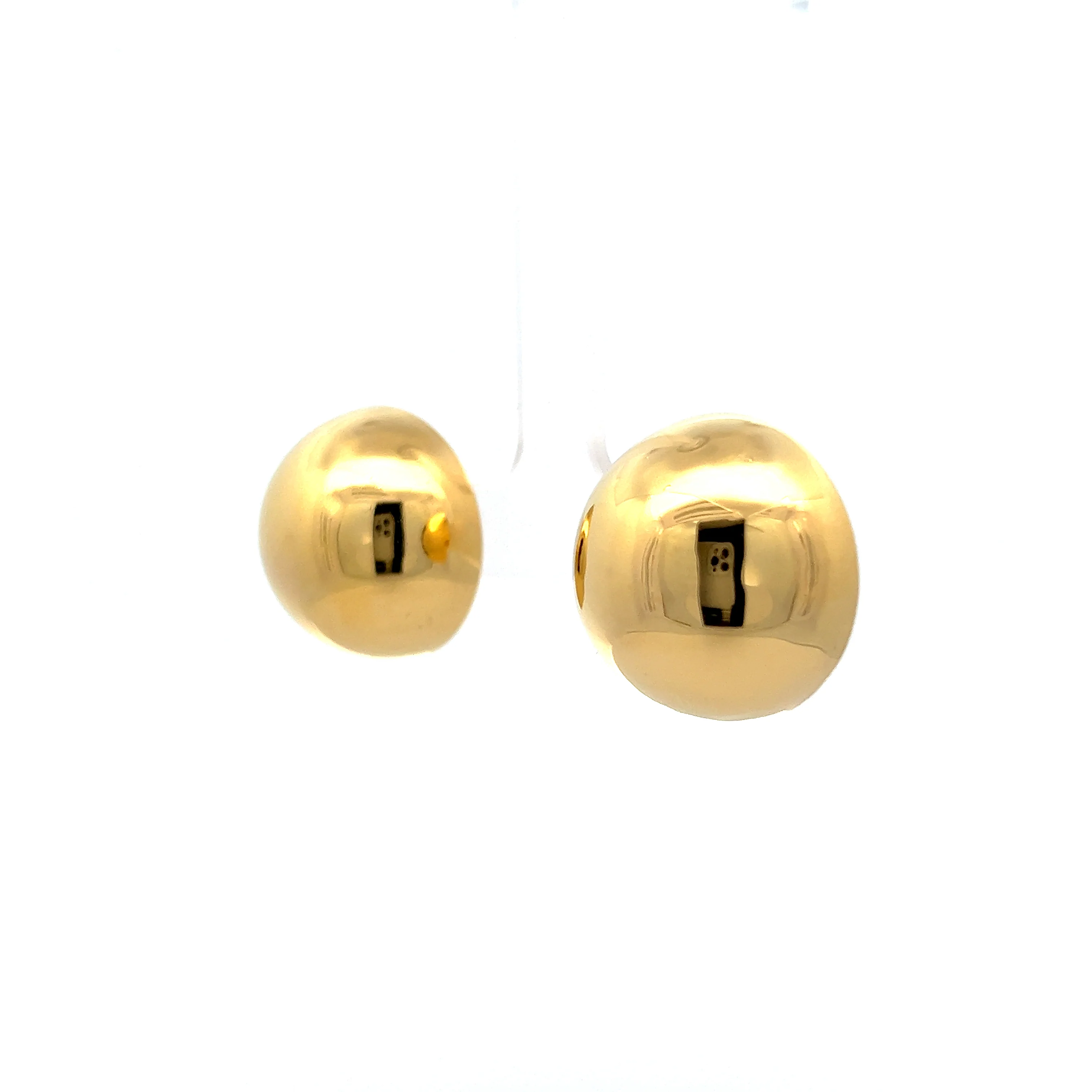 Oversized Ball Stud Earrings in 18k Yellow Gold - Image 2