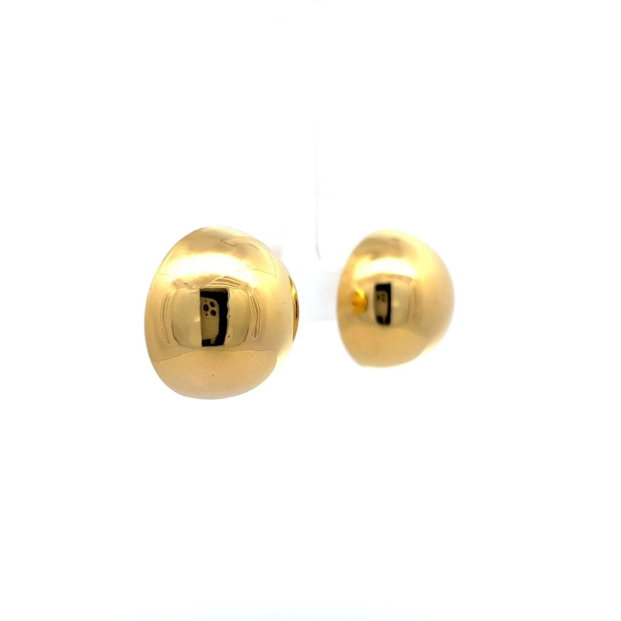 Oversized Ball Stud Earrings in 18k Yellow Gold - Image 3