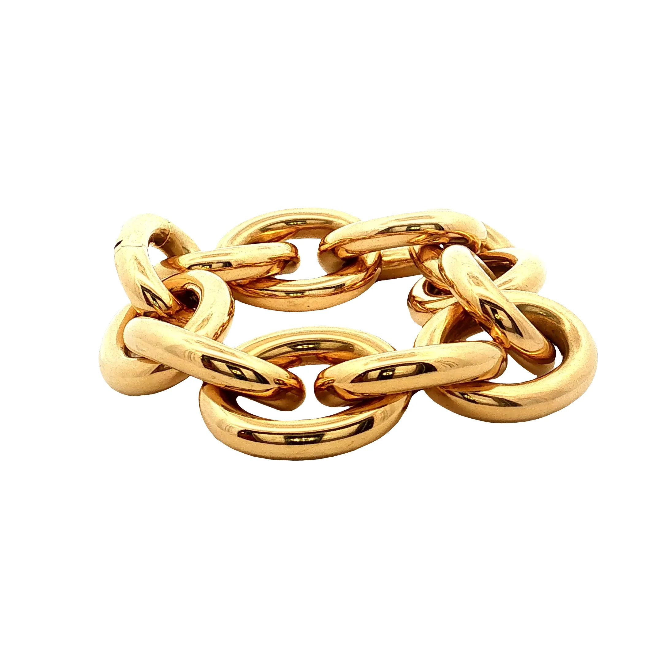 Oversized Link Statement Bracelet 18k Yellow Gold - Image 4