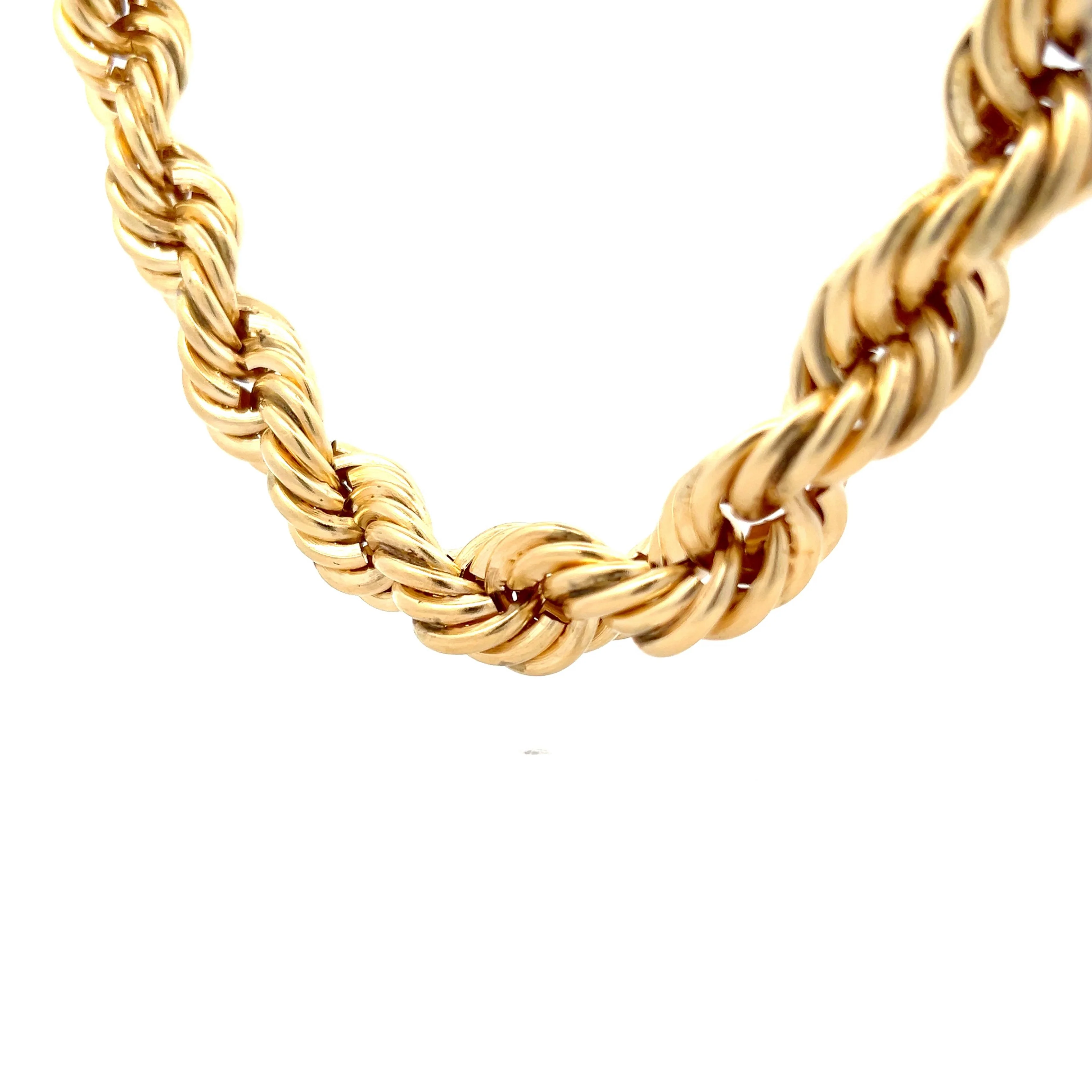 Oversized Rope Chain Necklace in 14k Yellow Gold - Image 2
