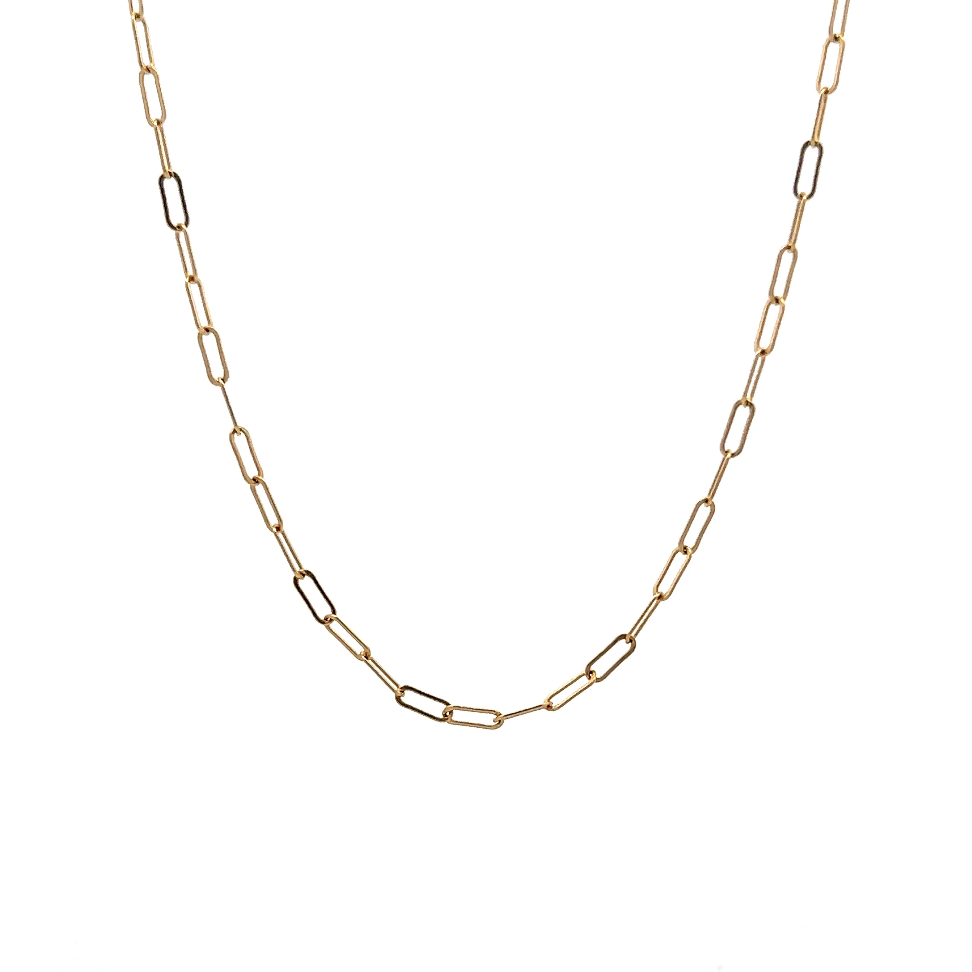 Paperclip Chain Necklace in 14k Yellow Gold - Image 2