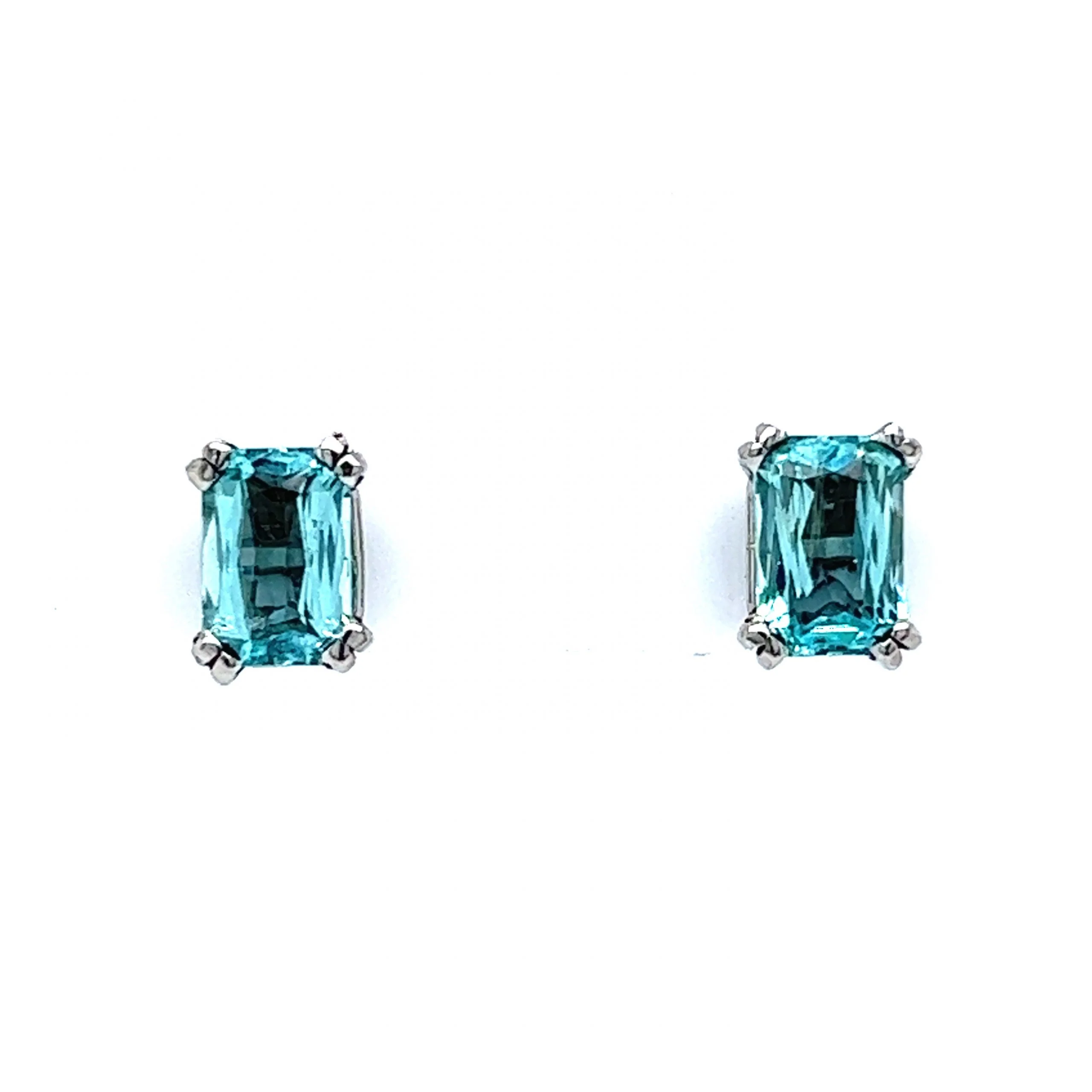Paraiba Tourmaline Stud Earrings in Platinum